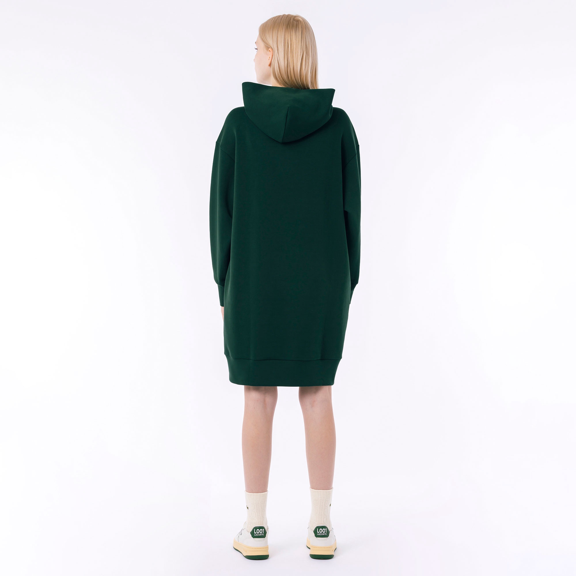 ブランドネームロゴステッチダブルフェイススウェットフーディードレス