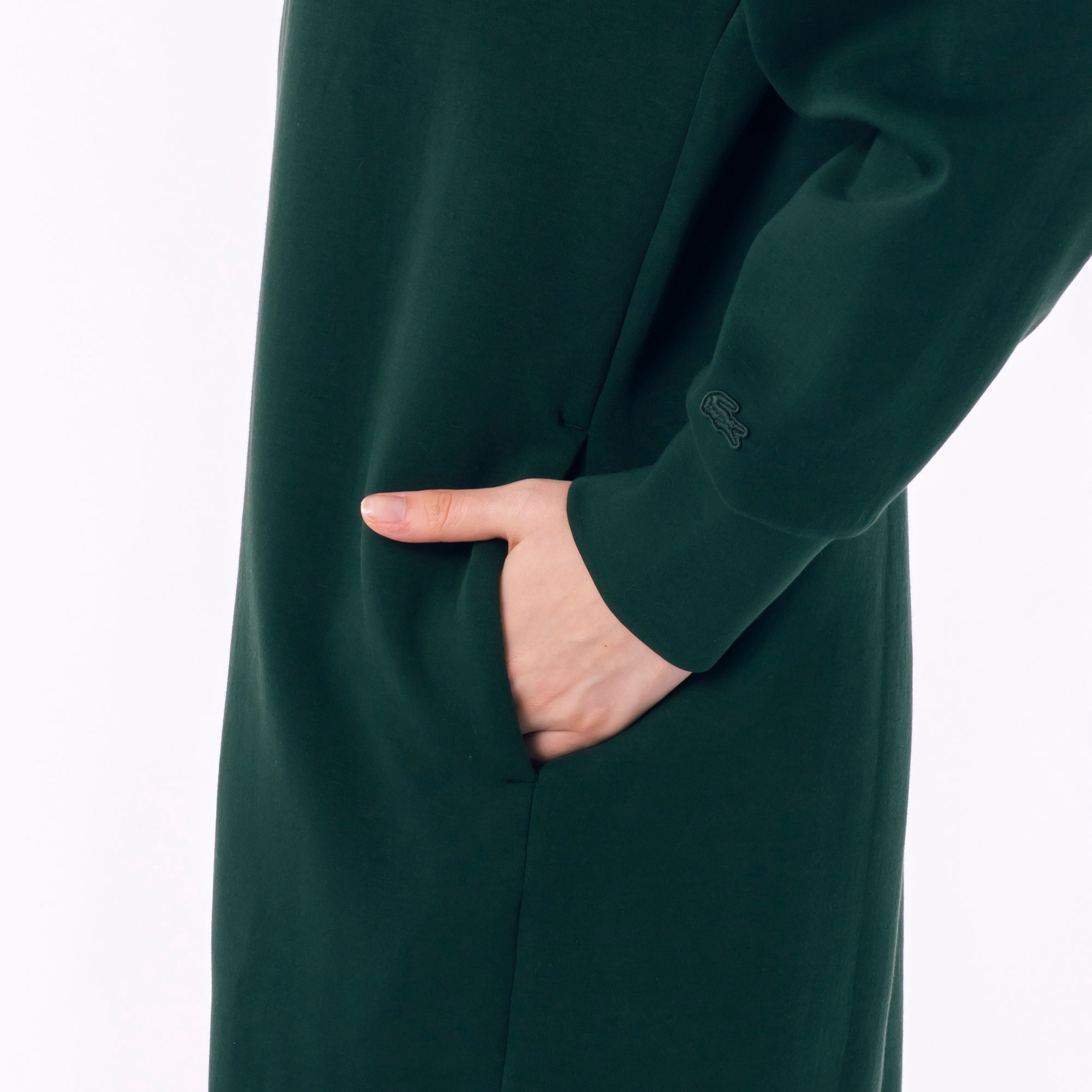 ブランドネームロゴステッチダブルフェイススウェットフーディードレス