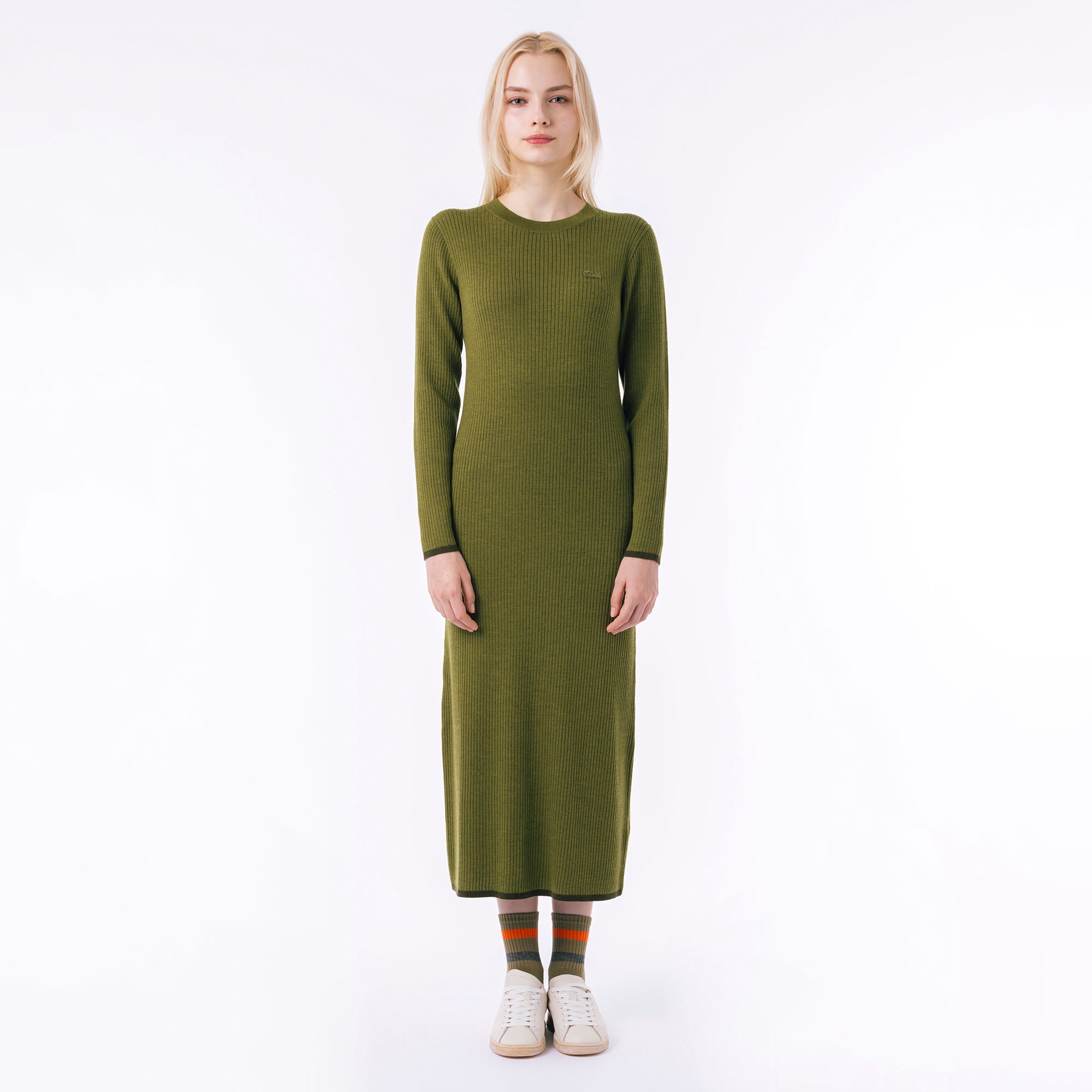 ウールリブニットドレス