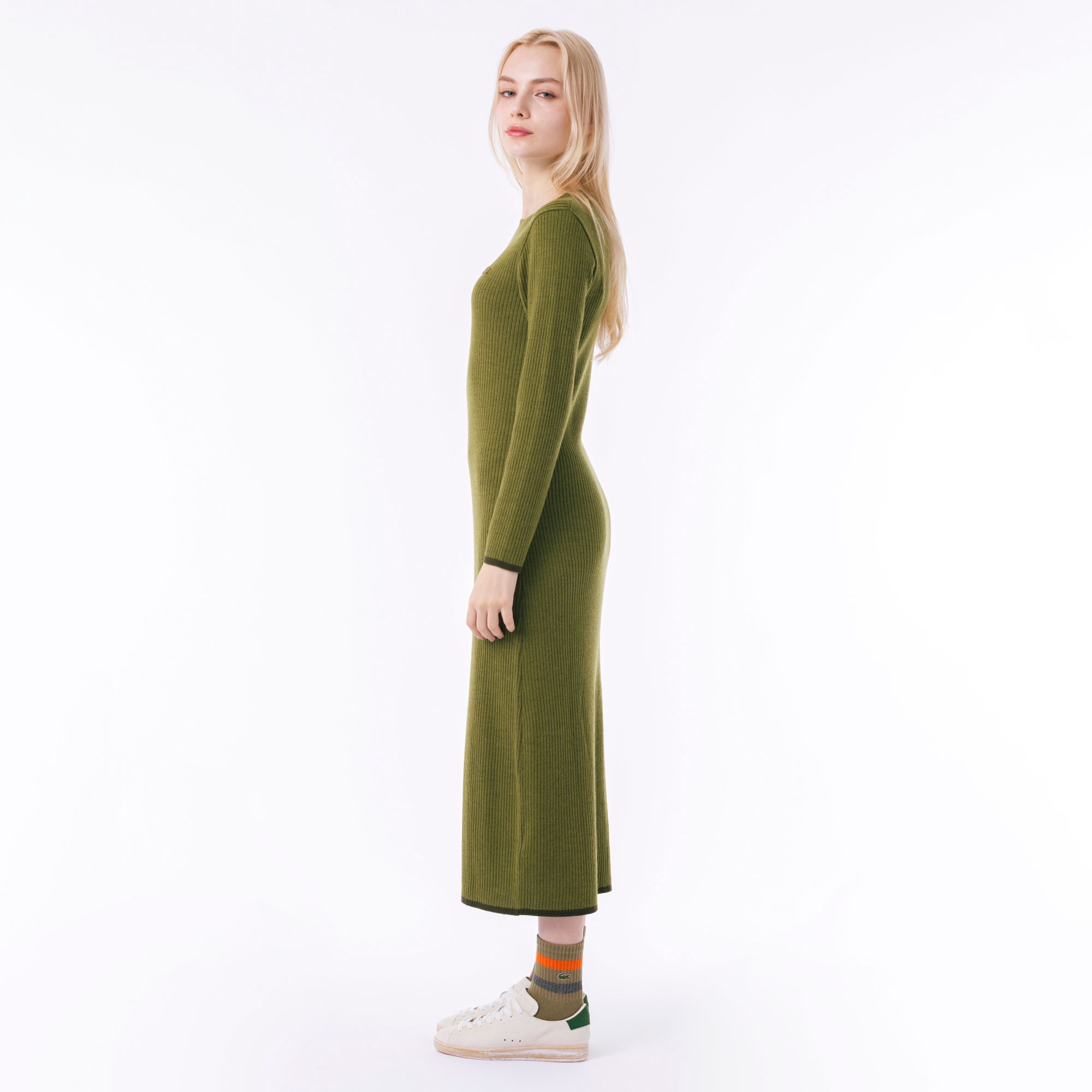 ウールリブニットドレス