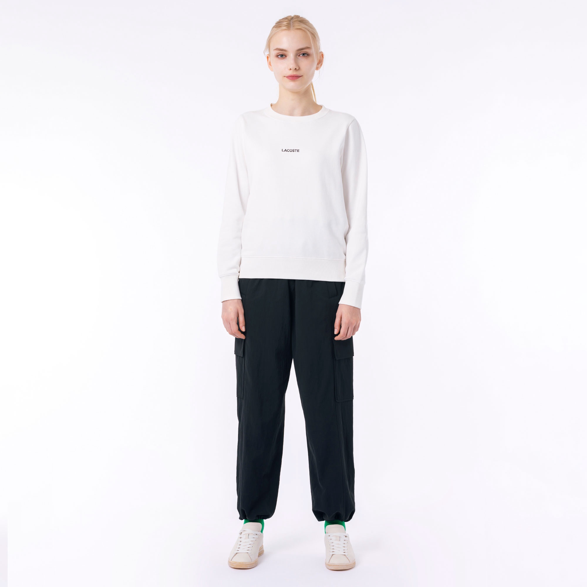 ブランドネームロゴステッチクルーネックスウェット