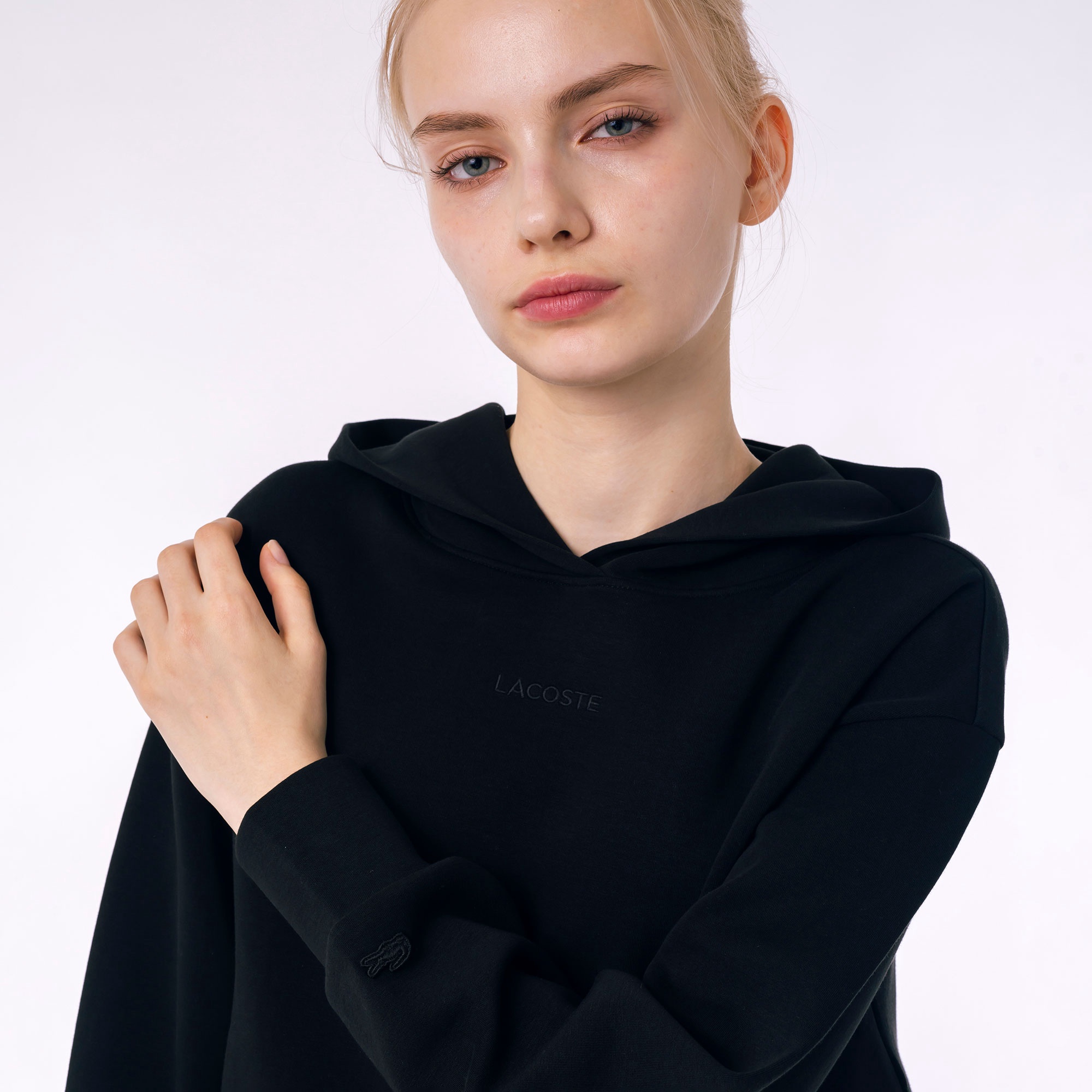 ブランドネームロゴステッチダブルフェイススウェットフーディー