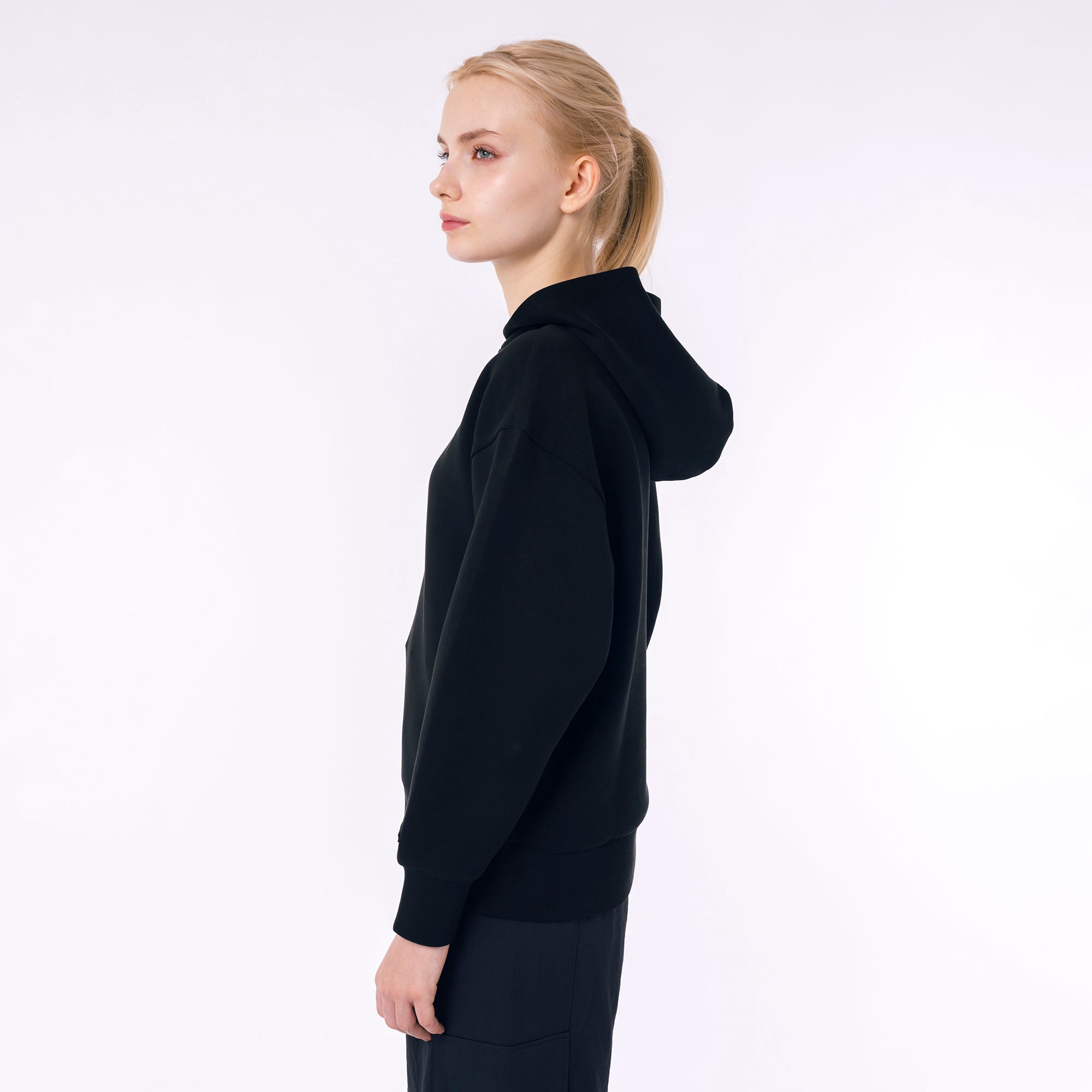 ブランドネームロゴステッチダブルフェイススウェットフーディー