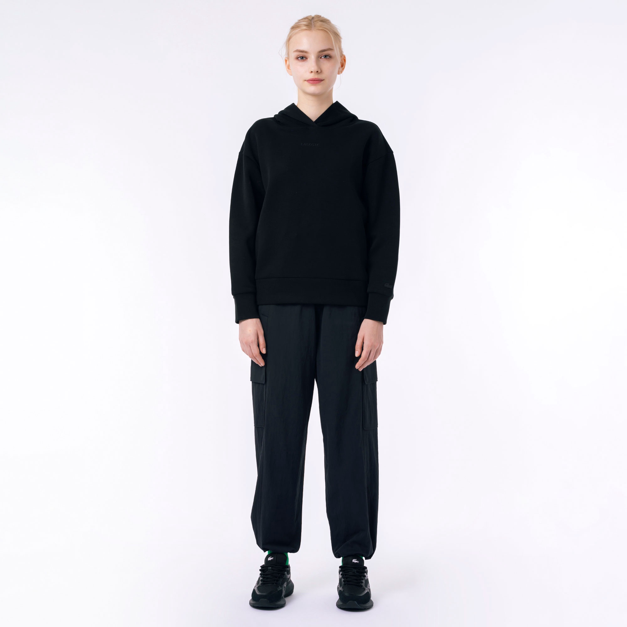 ブランドネームロゴステッチダブルフェイススウェットフーディー