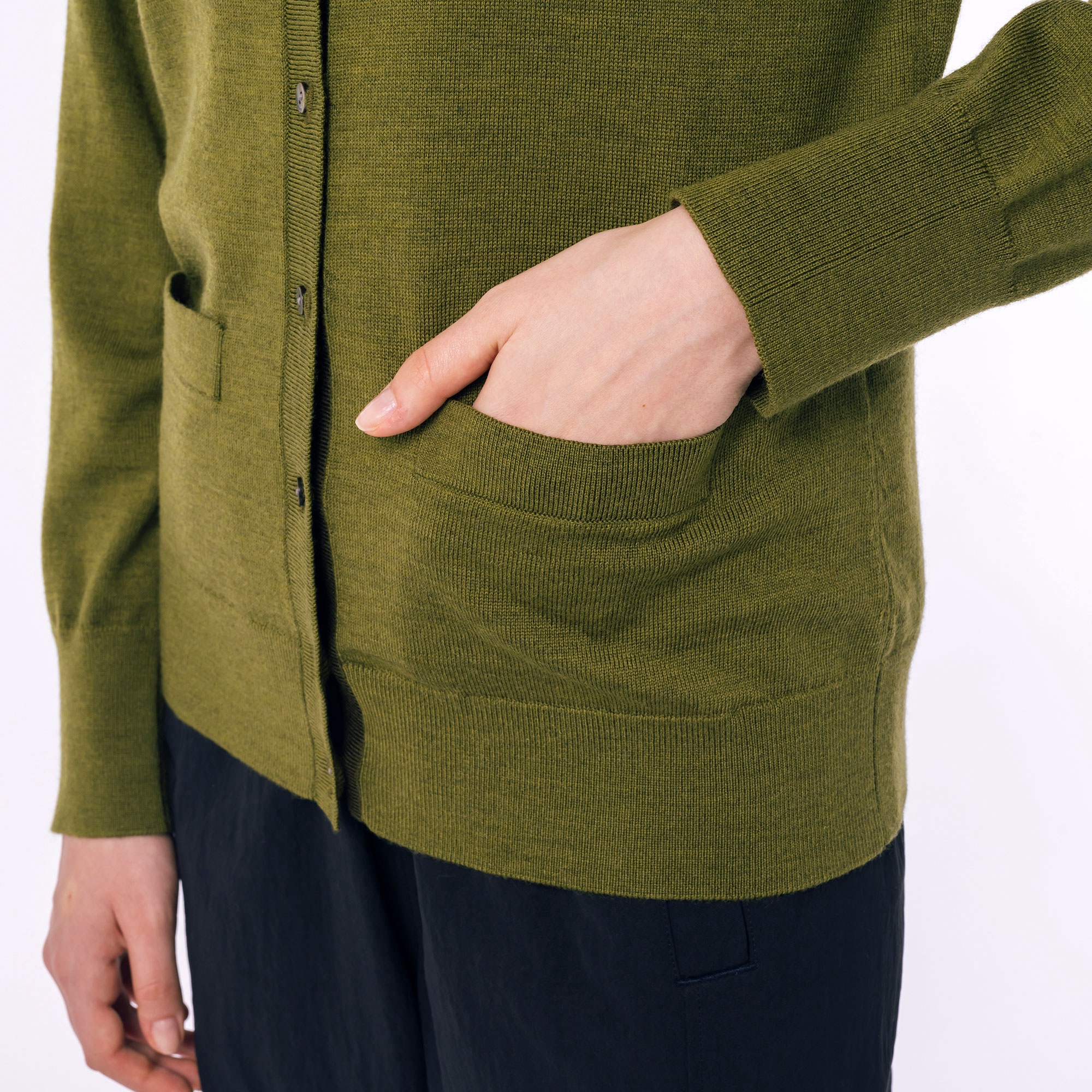 ウォッシャブルウールニットカーディガン