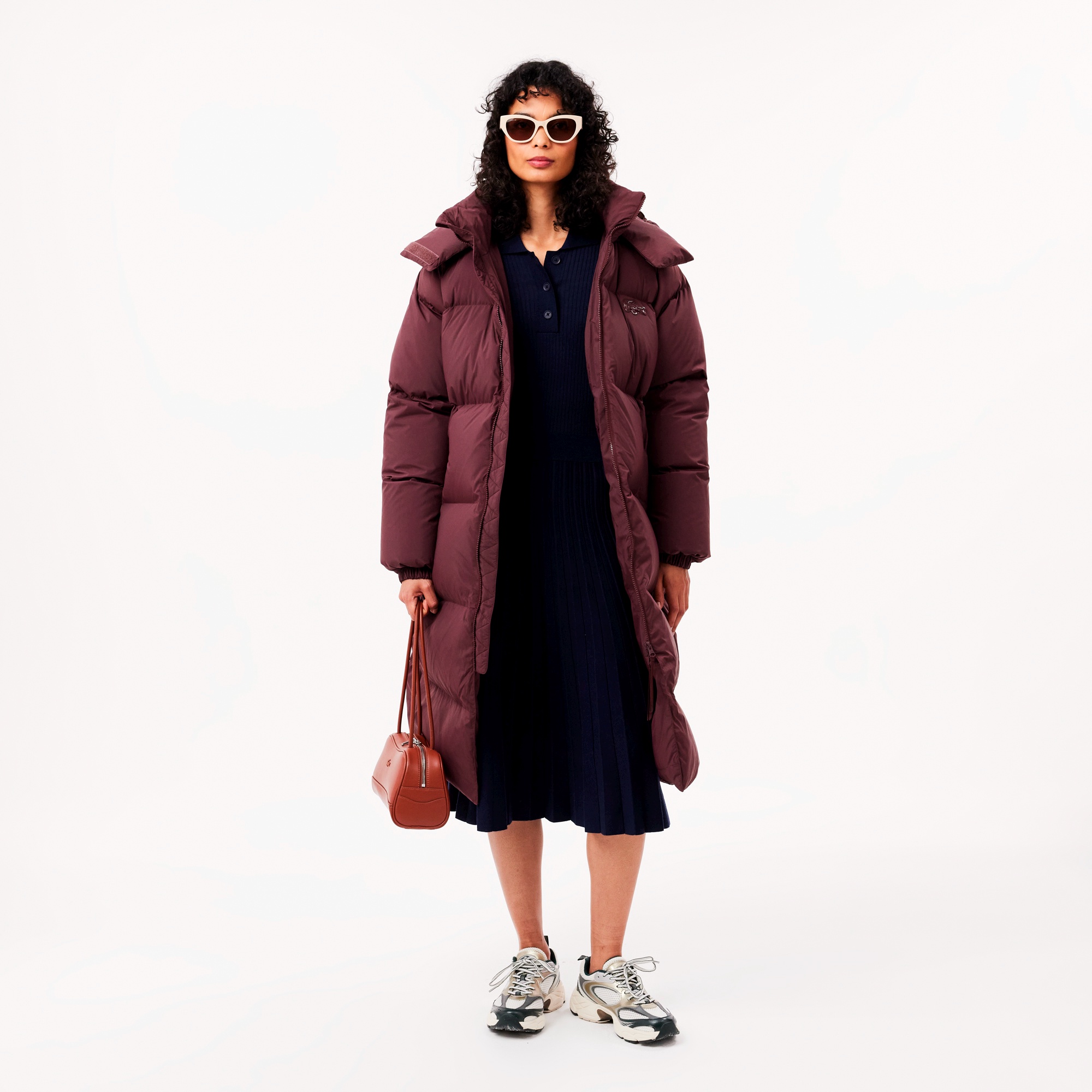 メリノウールリブニットポロドレス