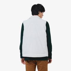 【人気✨】LACOSTE ホワイト ダウンベスト USＬおおきめ ゆったり セール】 クラシックVネックニットベスト （ベスト）｜LACOSTE