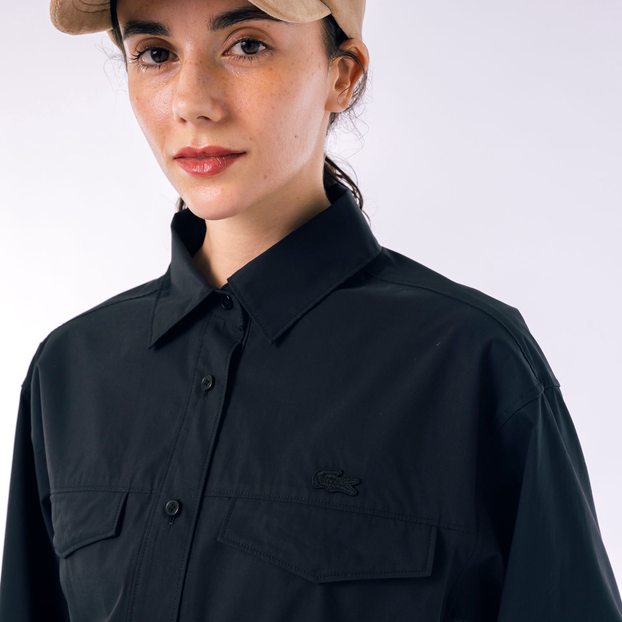 フラップポケットシャツドレス