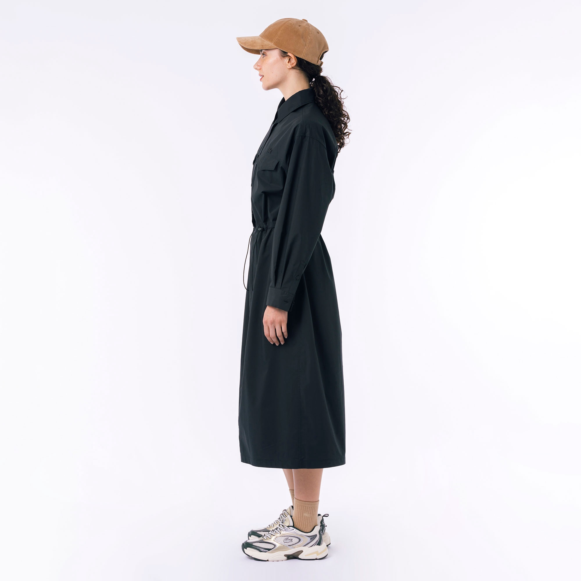 フラップポケットシャツドレス