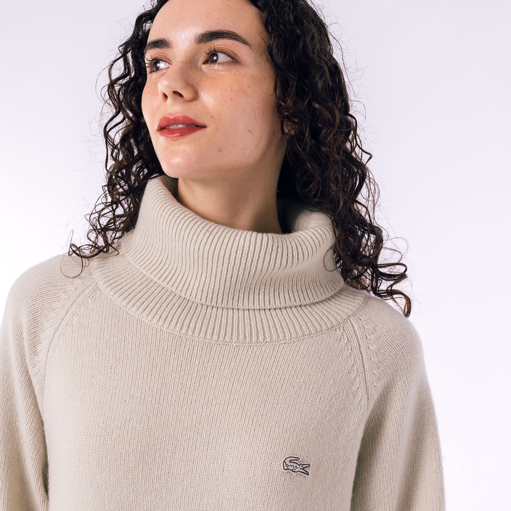 ミドルゲージタートルネックニットドレス