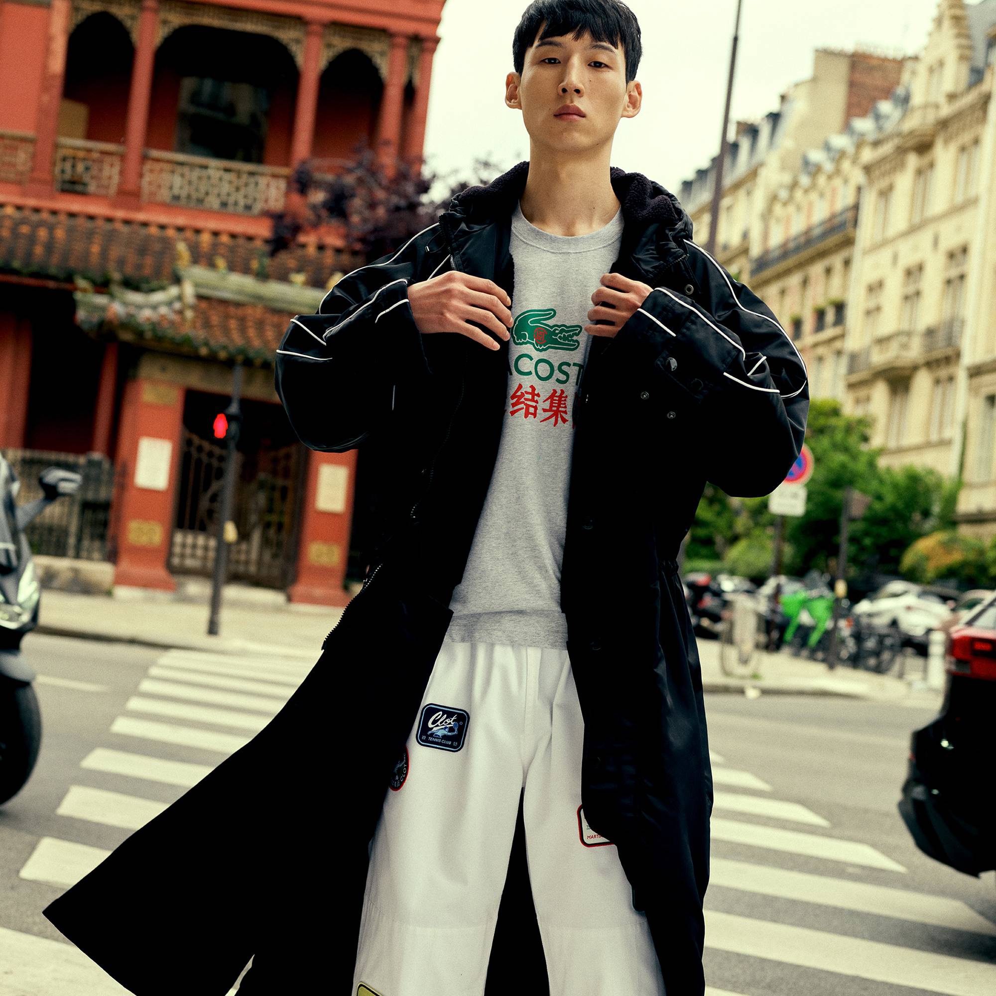 『Lacoste x CLOT』リバーシブルロングコート