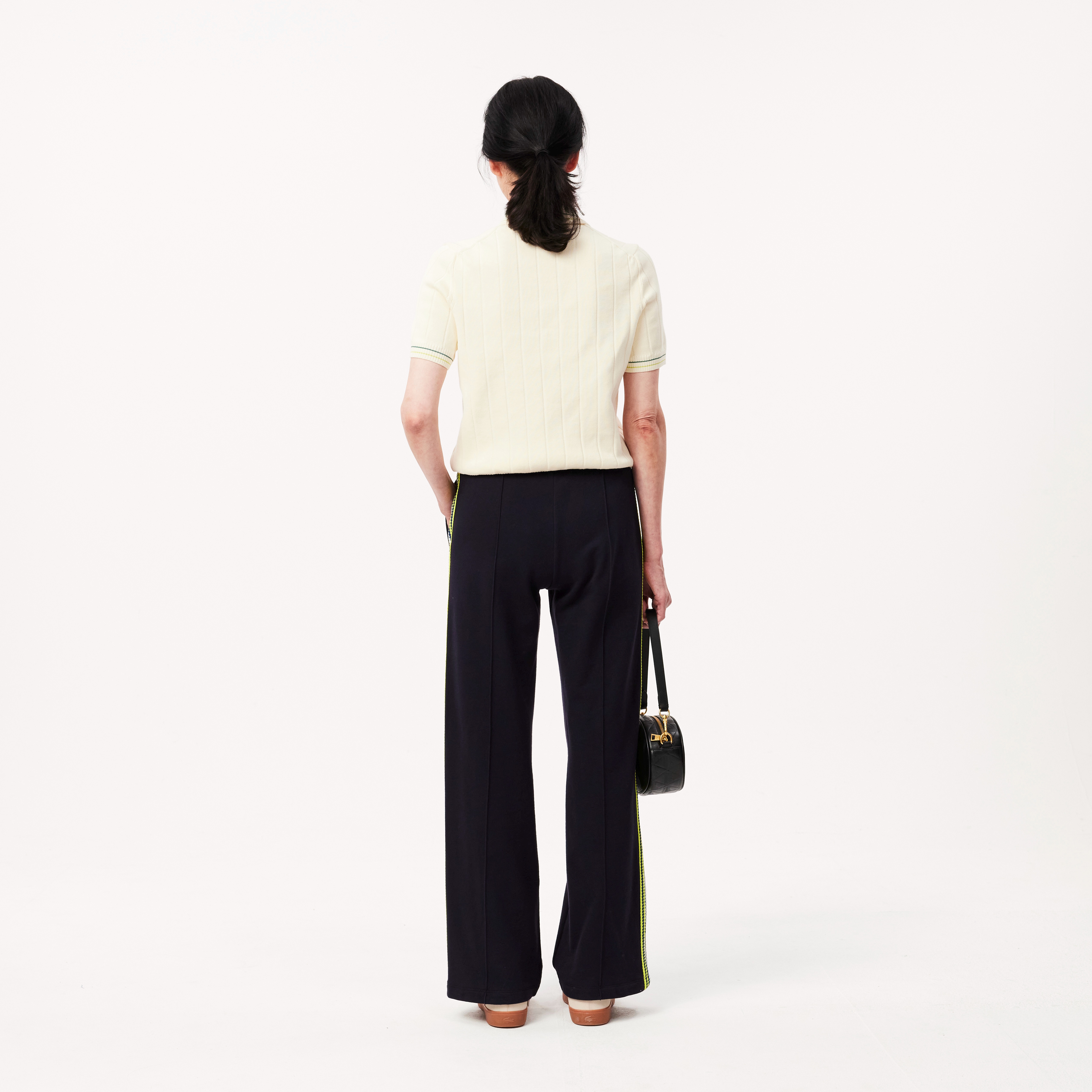 サイドニットテーピングフレアトラックパンツ