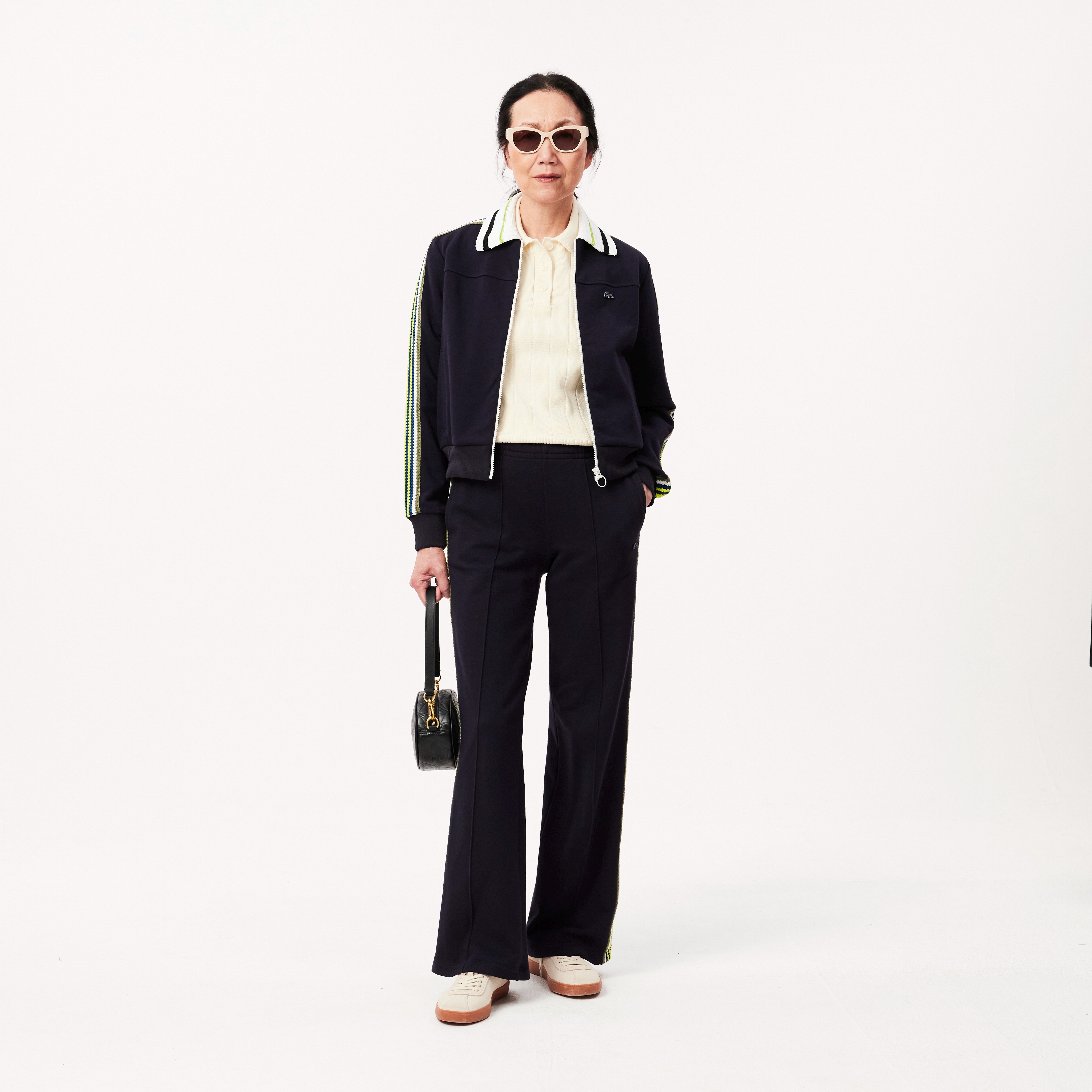 サイドニットテーピングフレアトラックパンツ