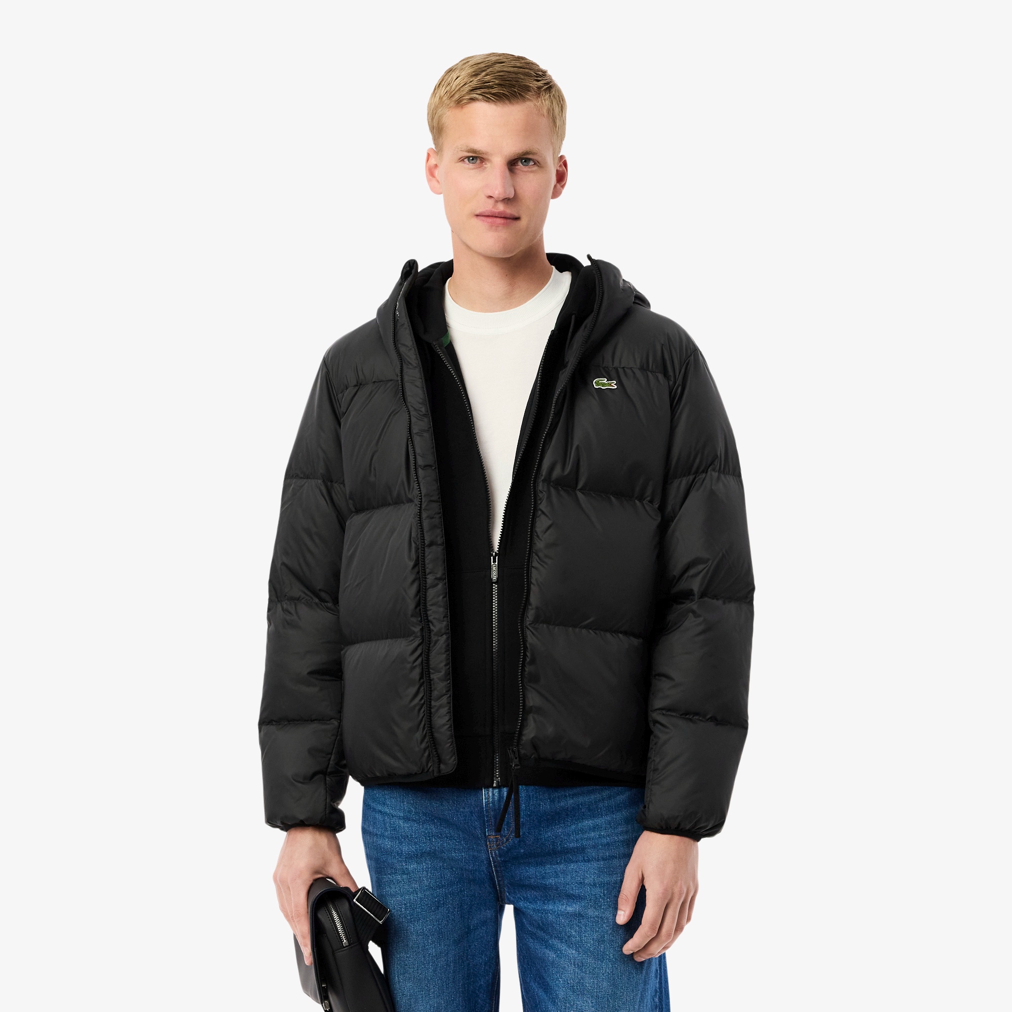 LACOSTE ダウンジャケット ブラウン/オリーブ S/M バックステッチダウンジャケット BH7841 - ラコステ(LACOSTE