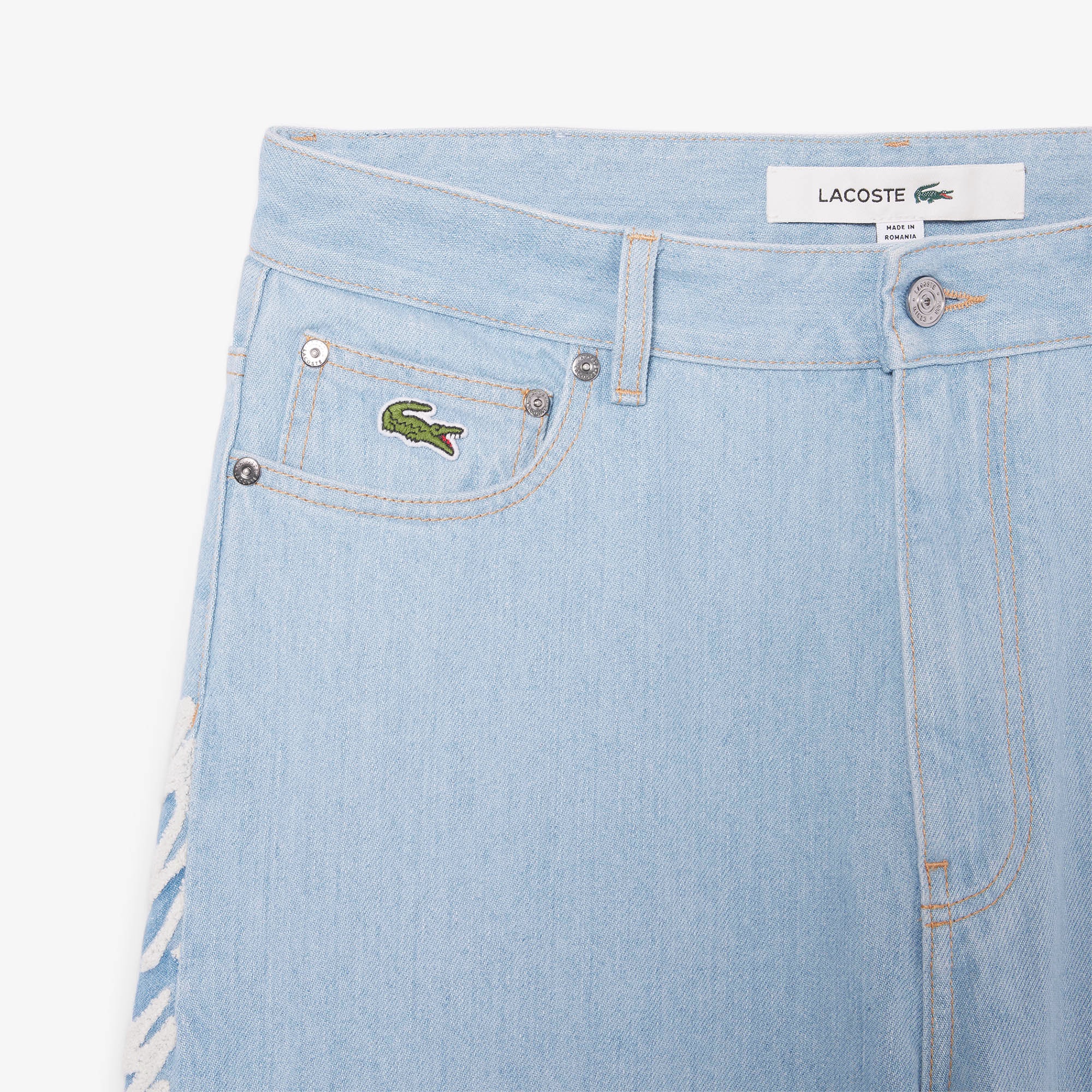 『FW24 Fashion Show』 メンズ ワニロゴグラフィックハイウェストジーンズ