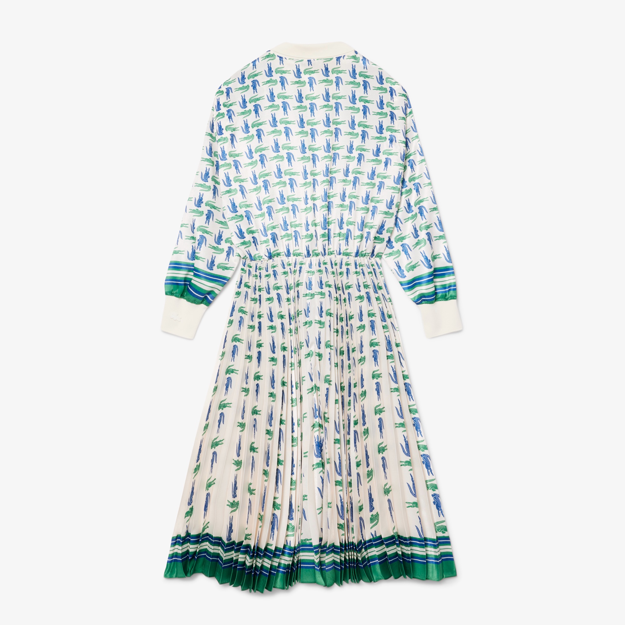 『FW24 Fashion Show』 プリーツサテンオールオーバーワニロゴドレス