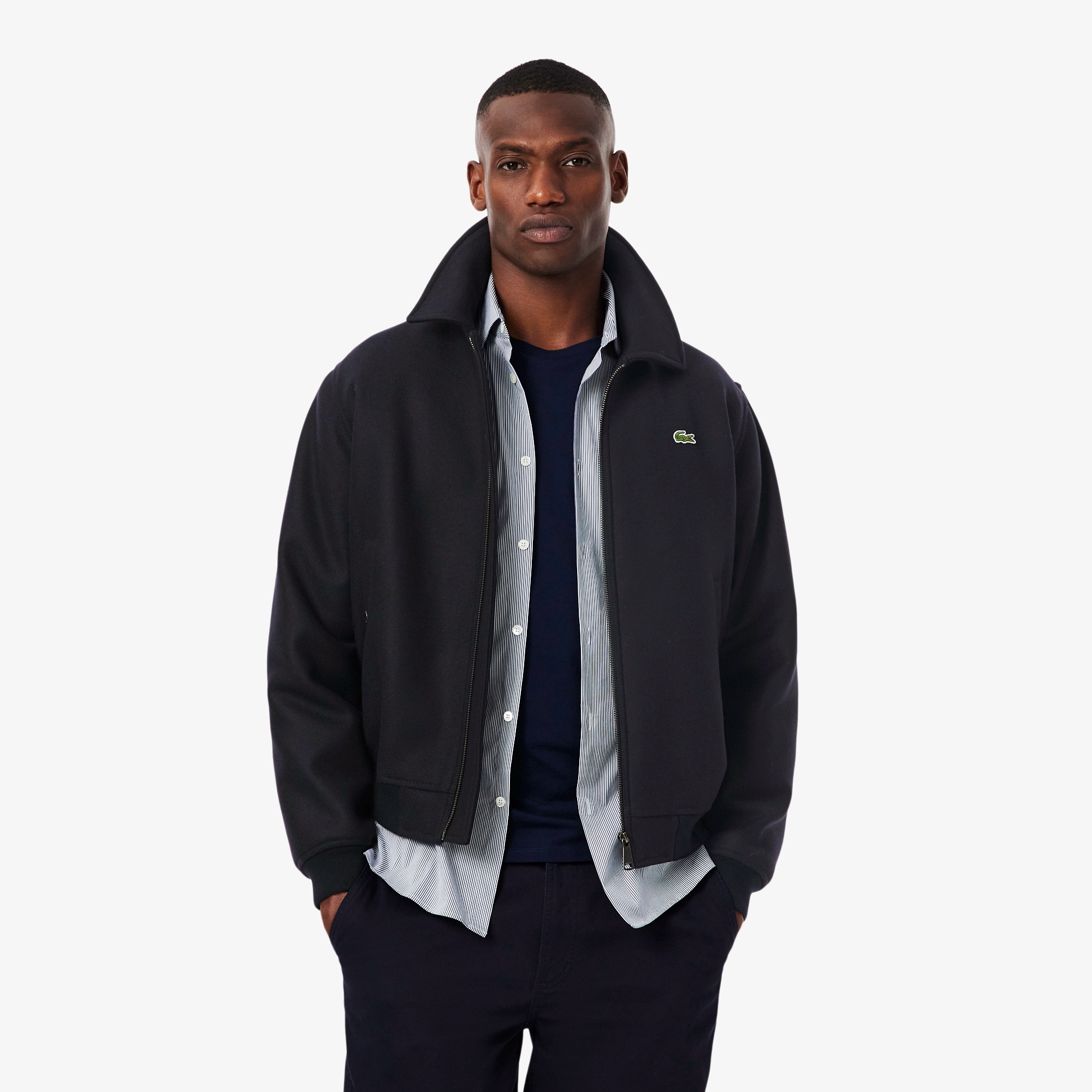 最終値下げ 新品 LACOSTE裏地キルティング中綿ウールアビエイタージャケット 裏地キルティング 中綿 ウールアビエイタージャケット | LACOSTE
