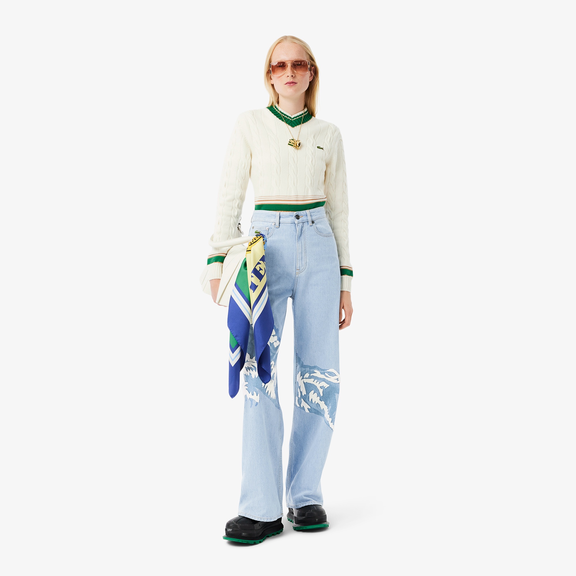 『FW24 Fashion Show』 レデイース ワニロゴグラフィックハイウェストジーンズ
