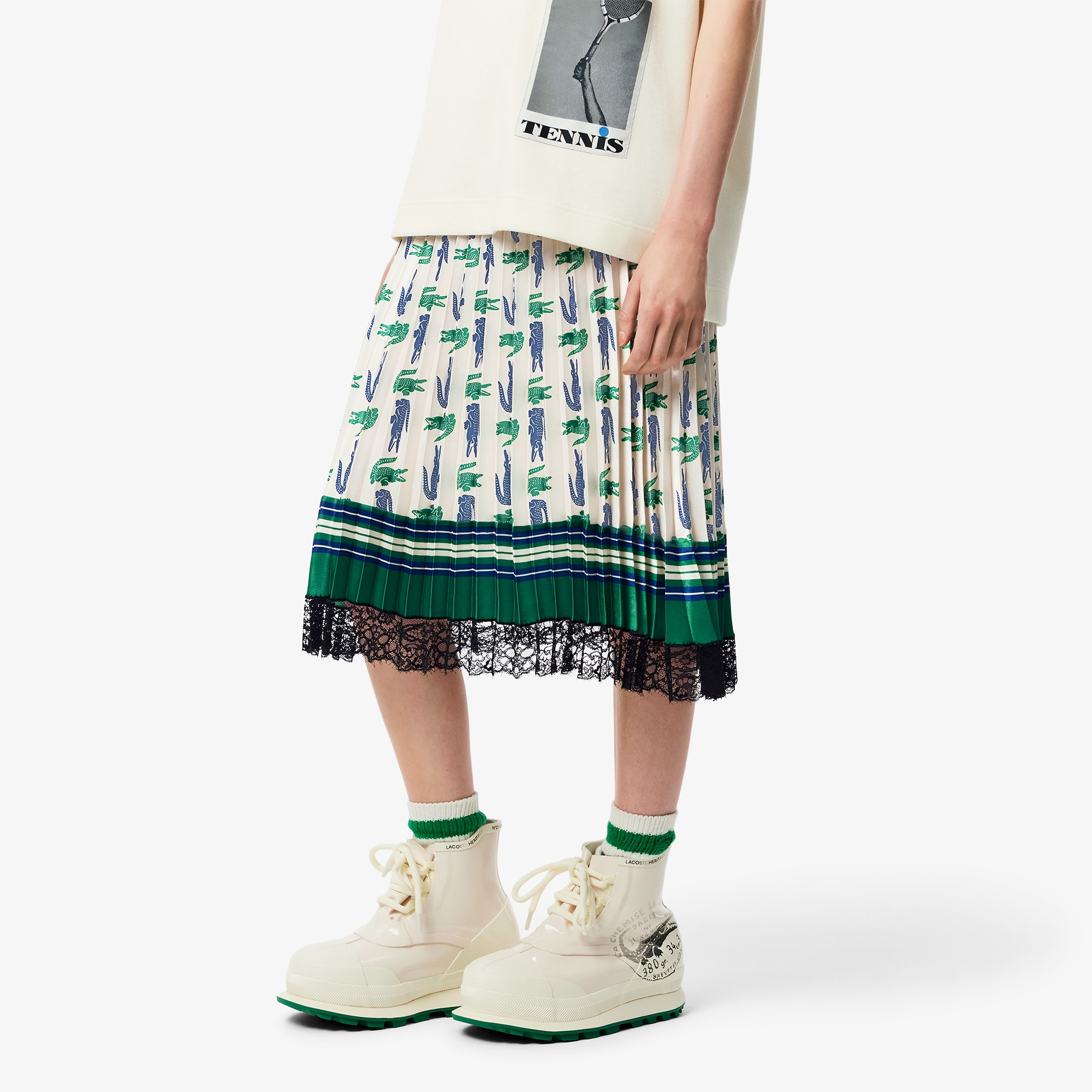 『FW24 Fashion Show』 オールオーバープリントプリーツサテンスカート