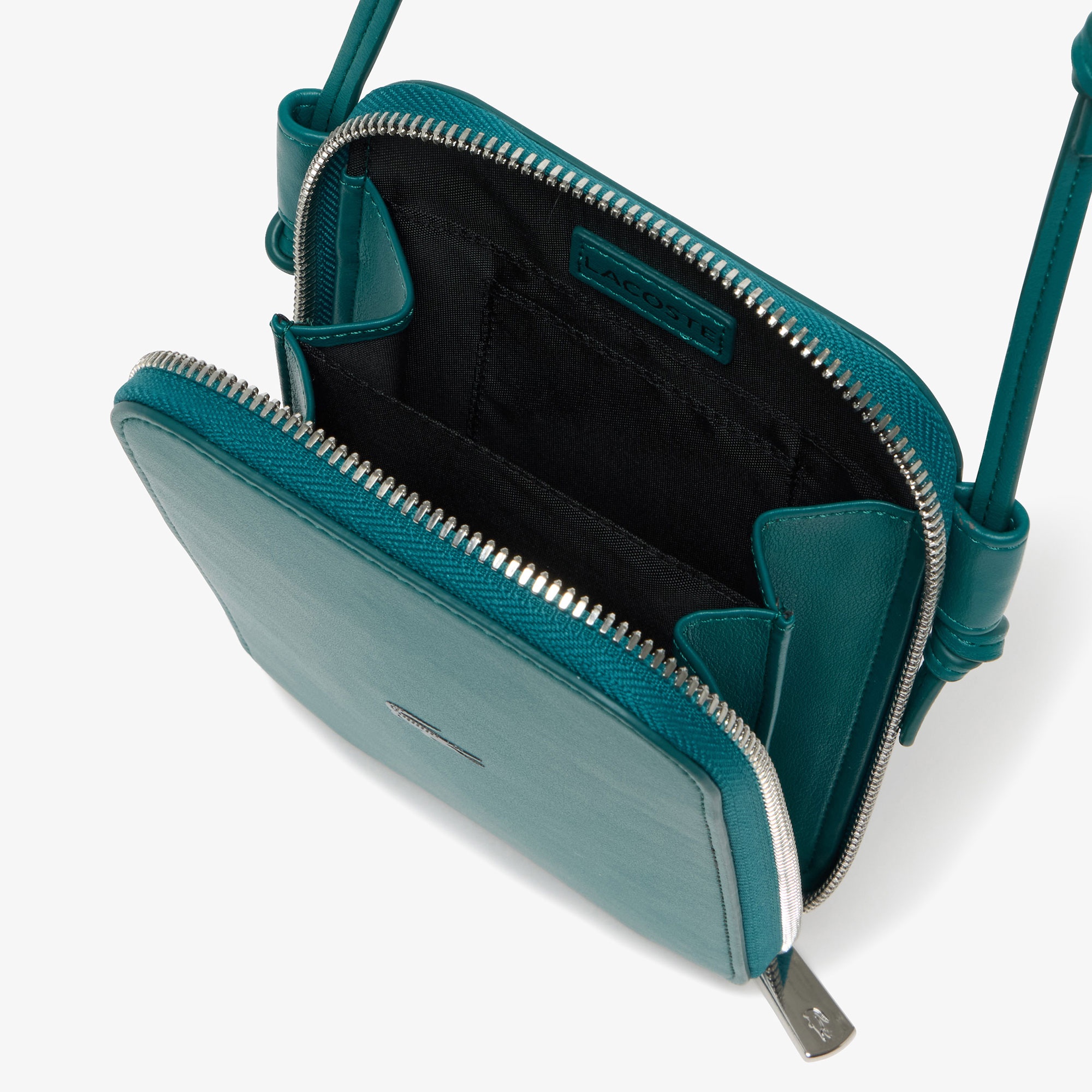 ワンポイントワニロゴスマホポーチ