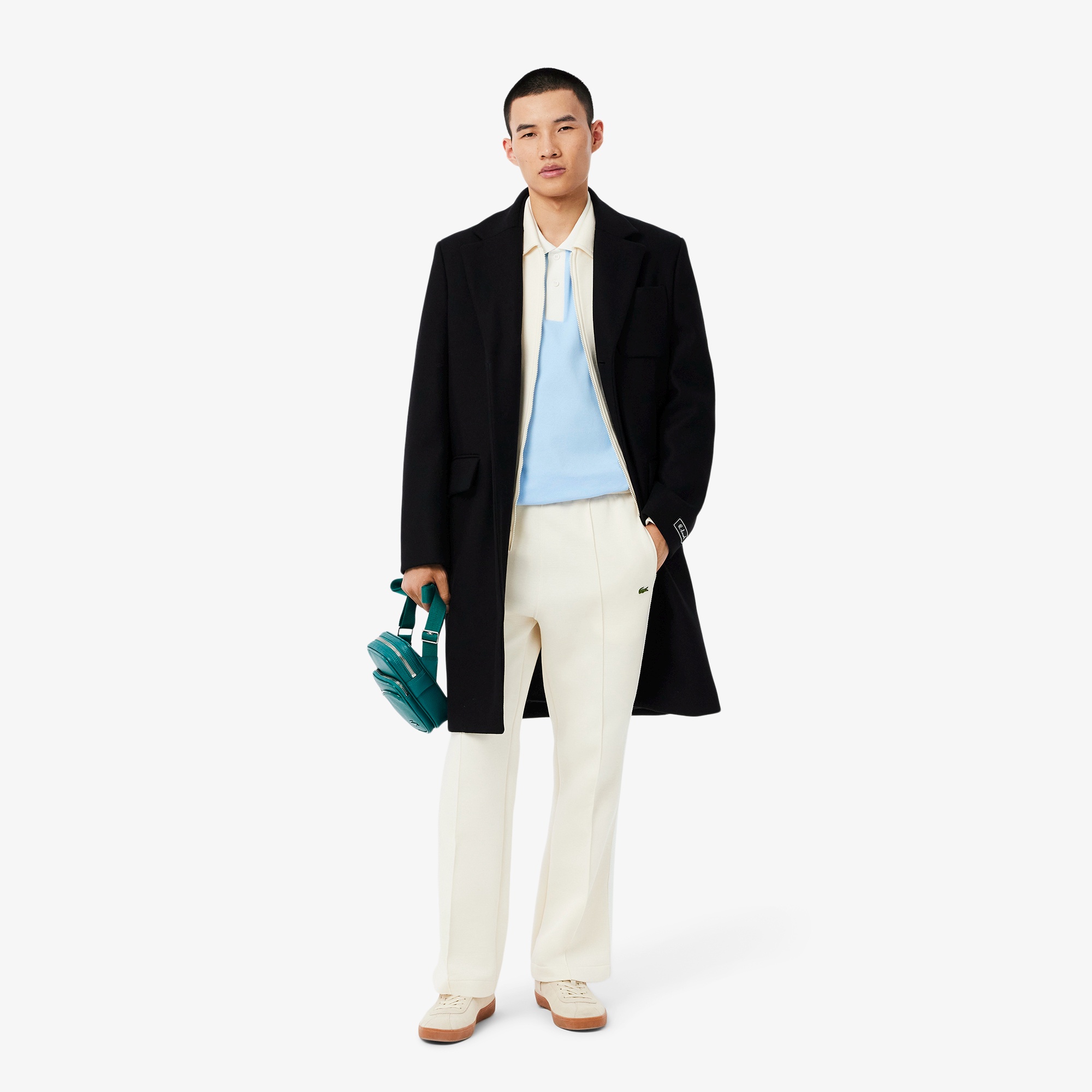 フランスメイドコントラストステッチポロシャツ