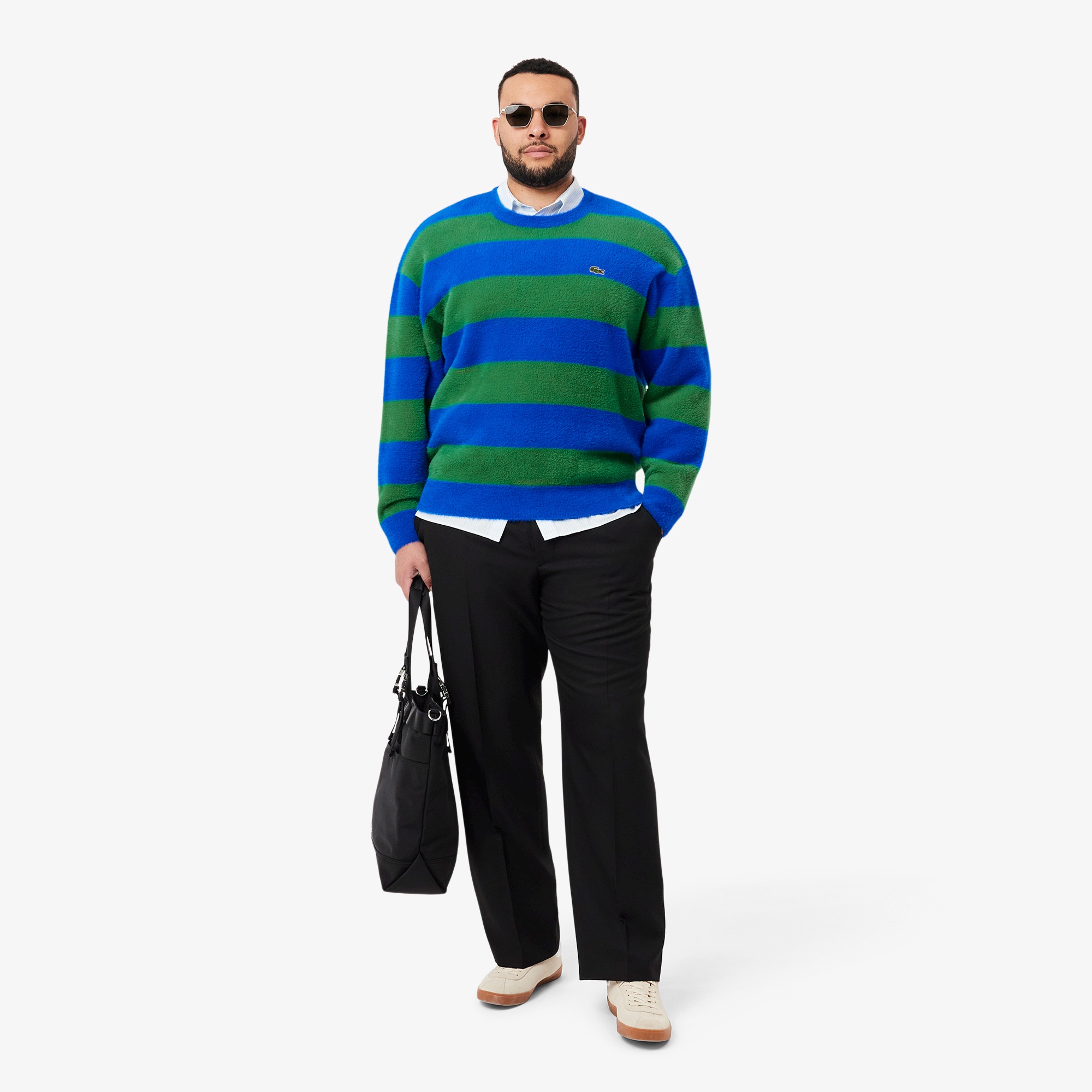 ボーダーシャギーニットセーター