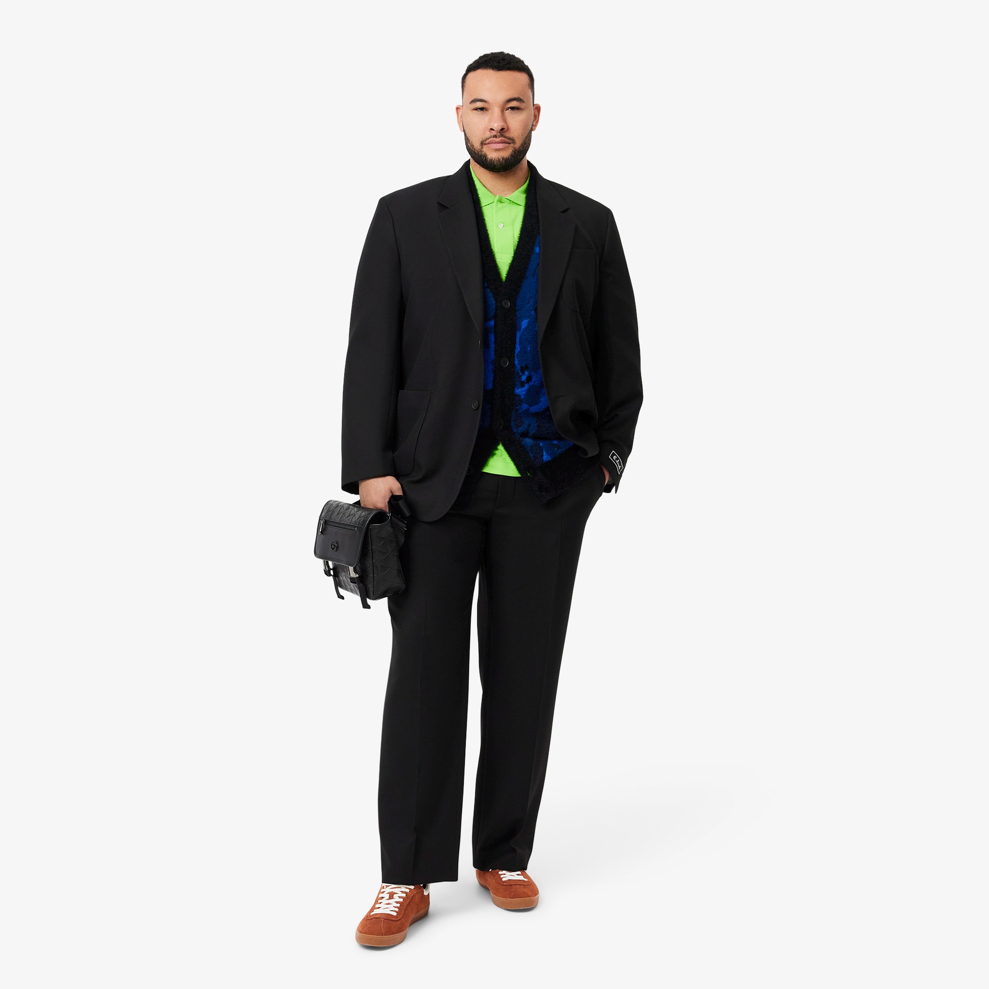 フローラルジャカードシャギーニットカーディガン