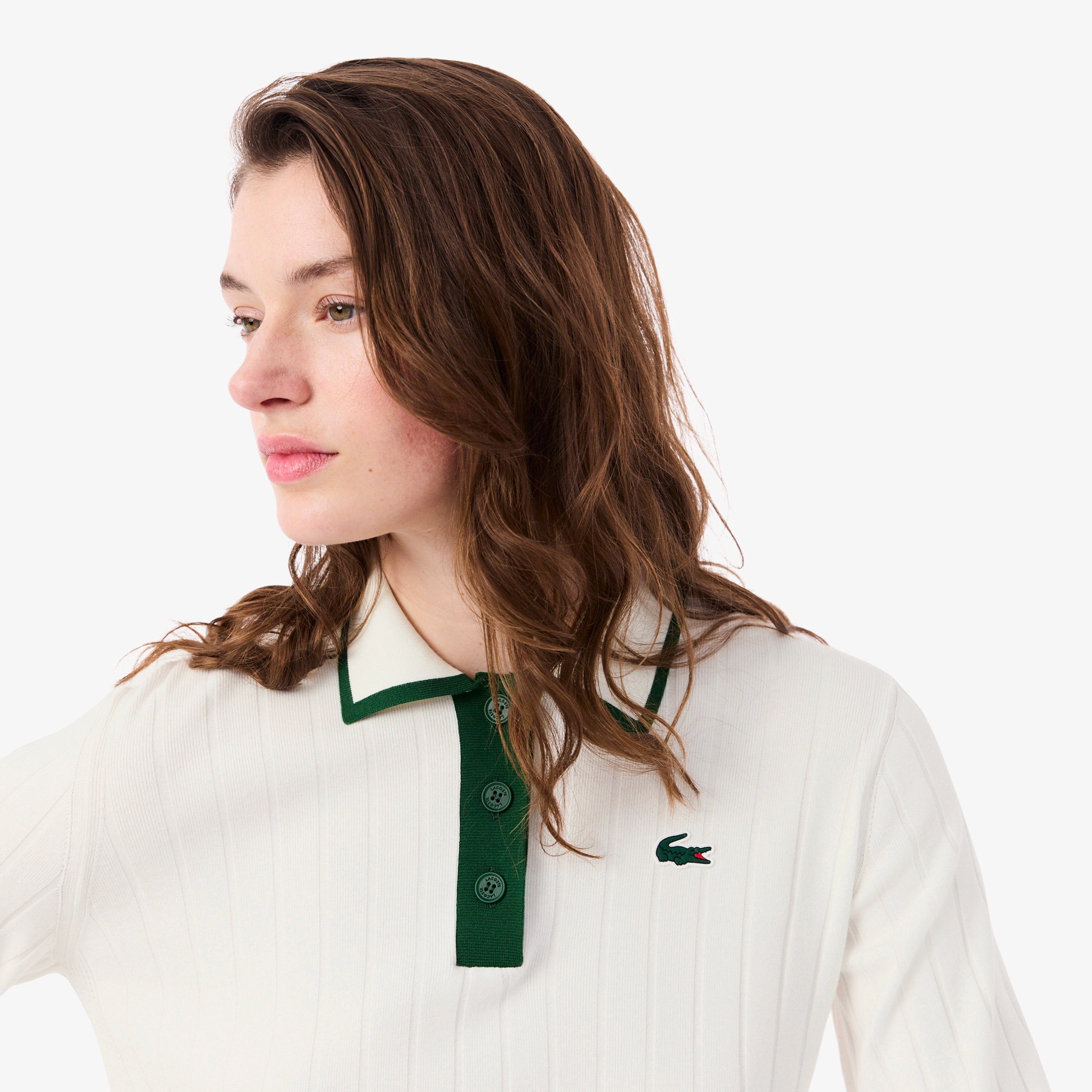 バイカラーポロカラーゴルフニット