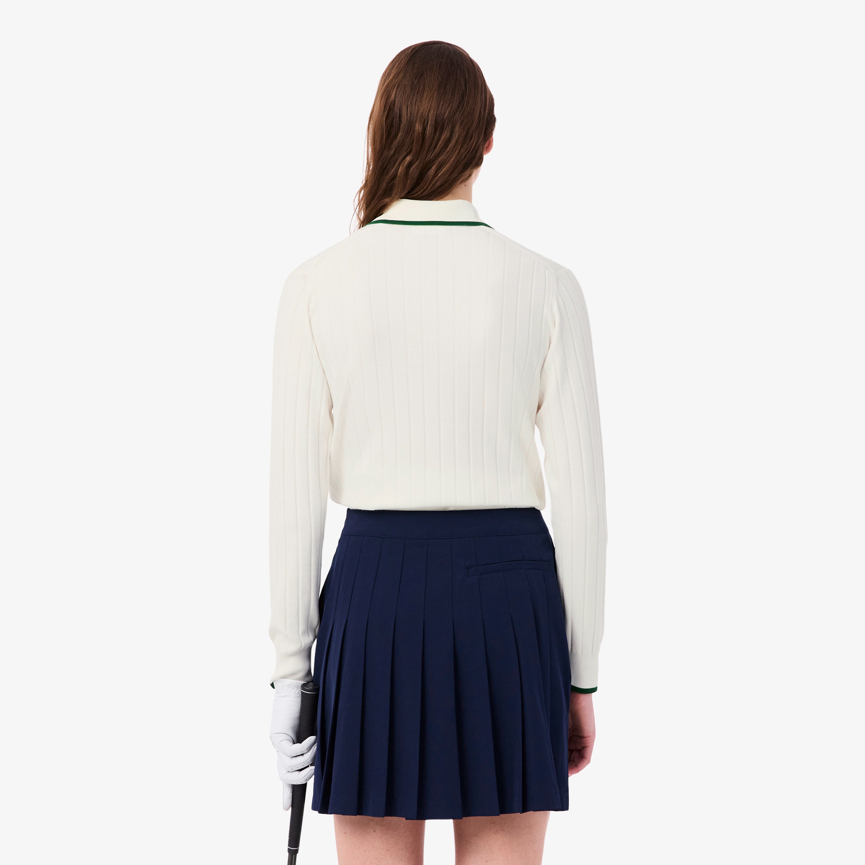 バイカラーポロカラーゴルフニット