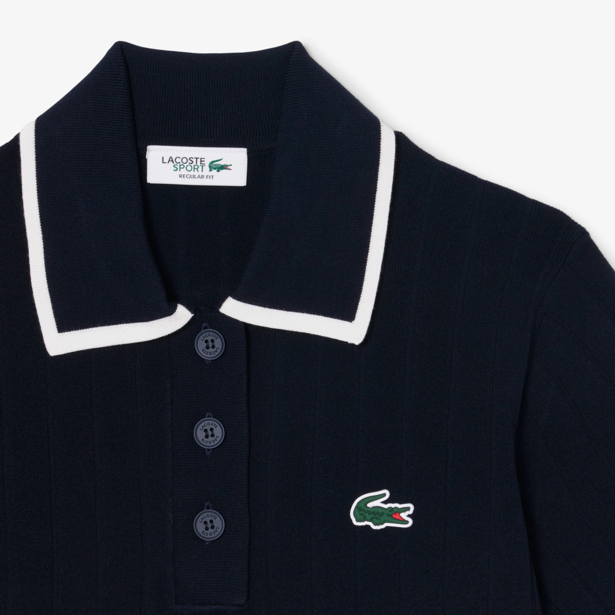 エッジ配色ゴルフニットポロシャツ