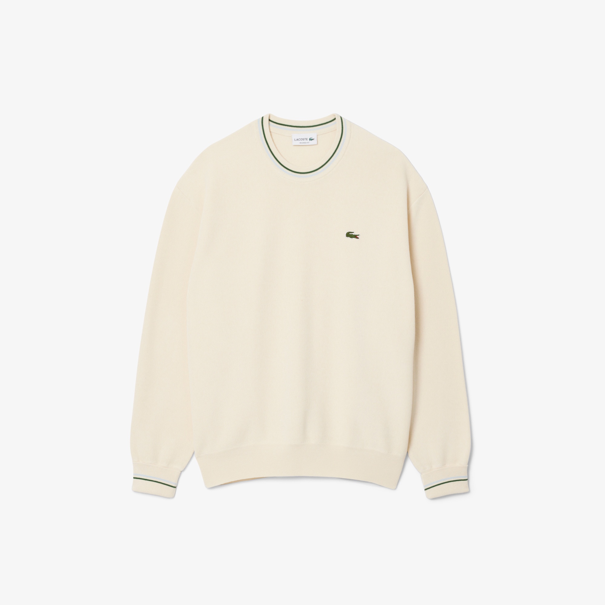 リブニットステッチコットンニットセーター