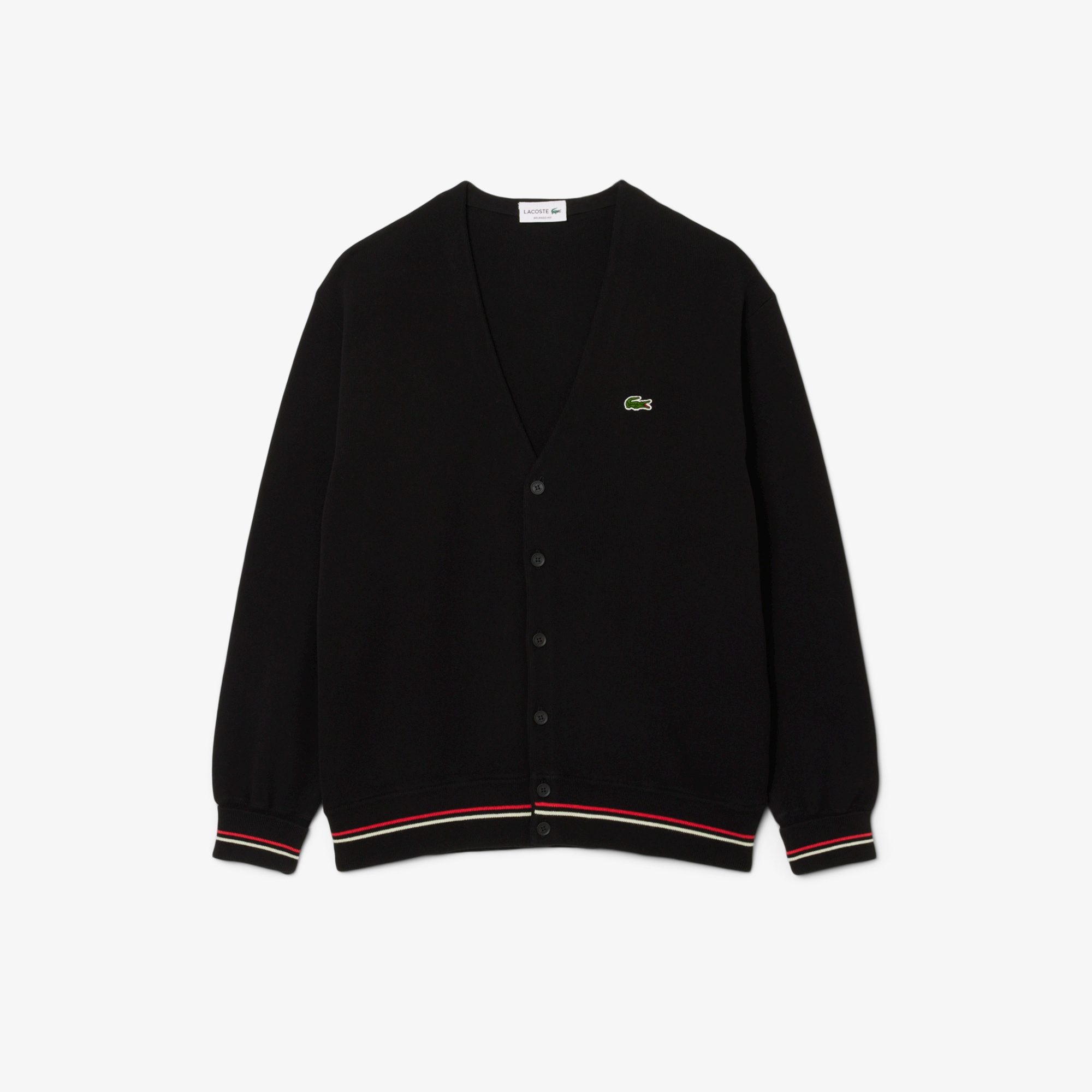 リブニットステッチコットンニットカーディガン