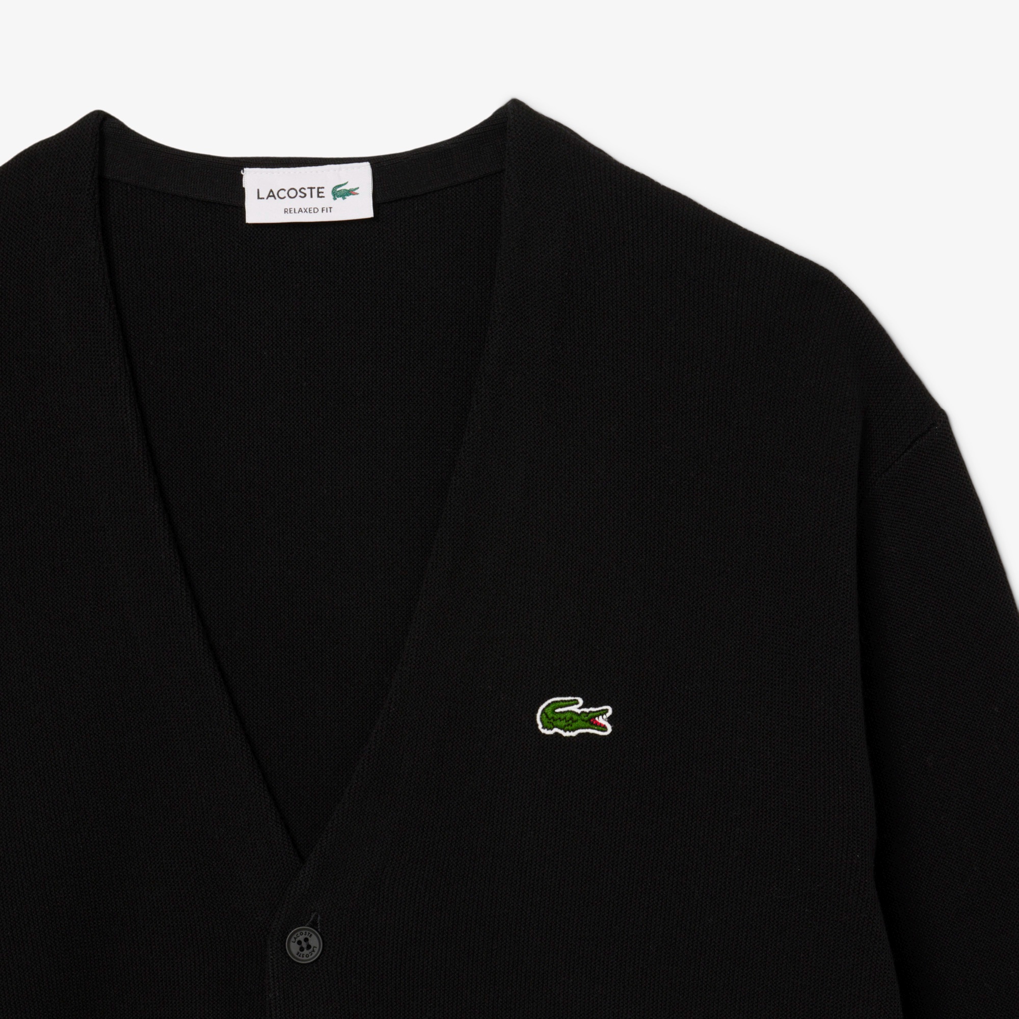 リブニットステッチコットンニットカーディガン