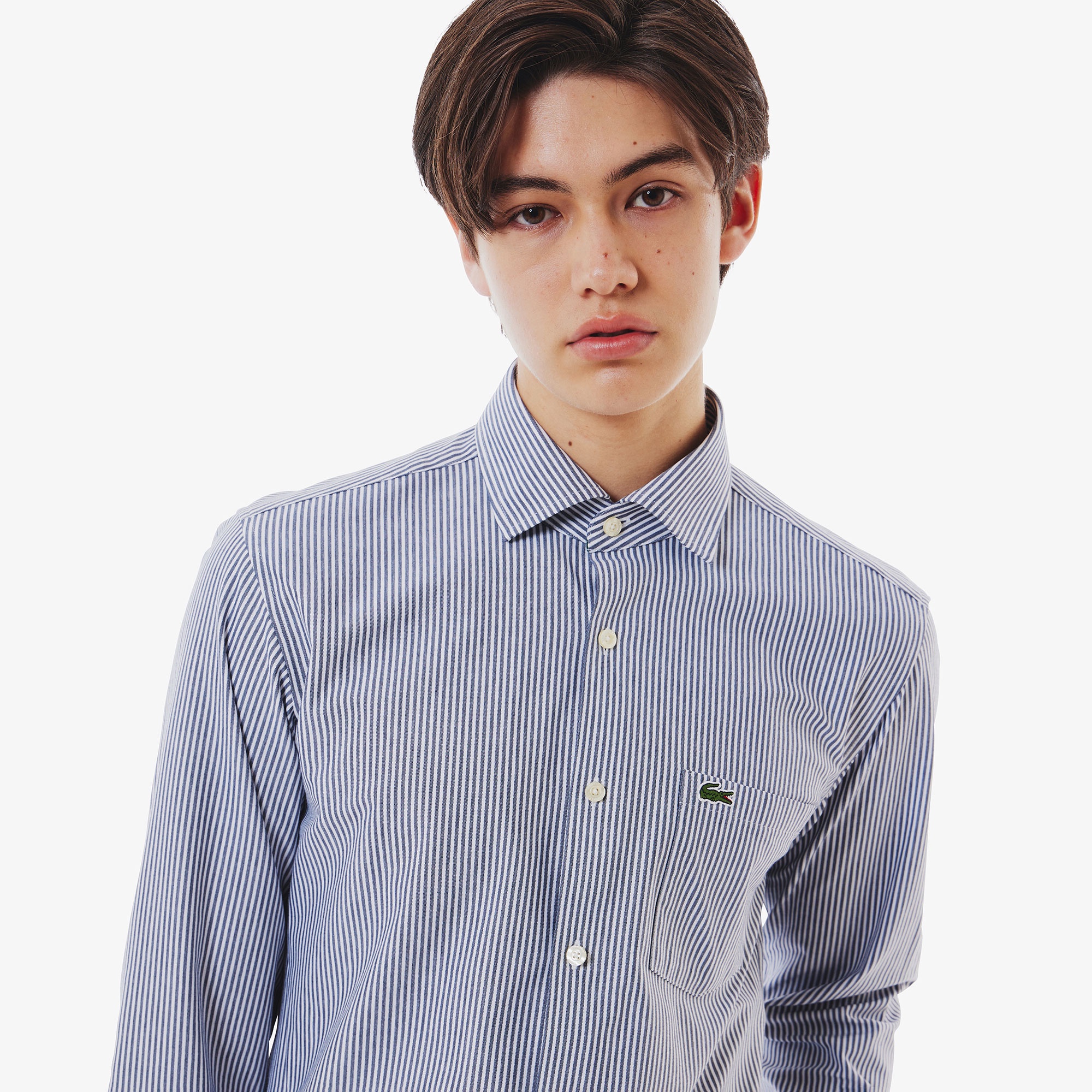 ストライプジャージシャツ