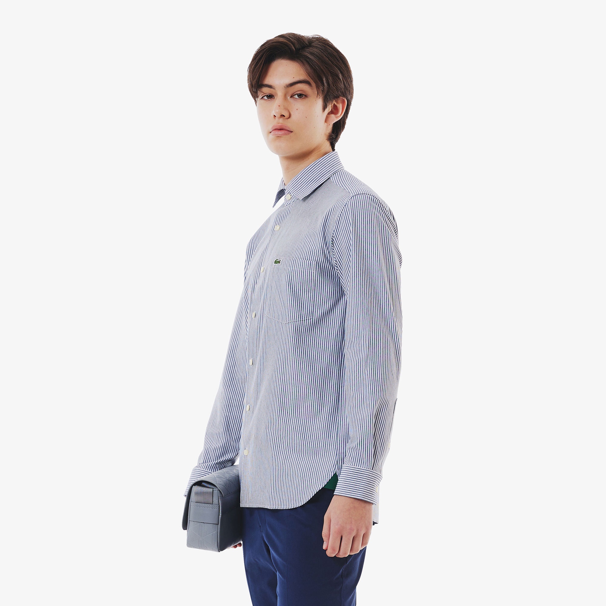 ストライプジャージシャツ