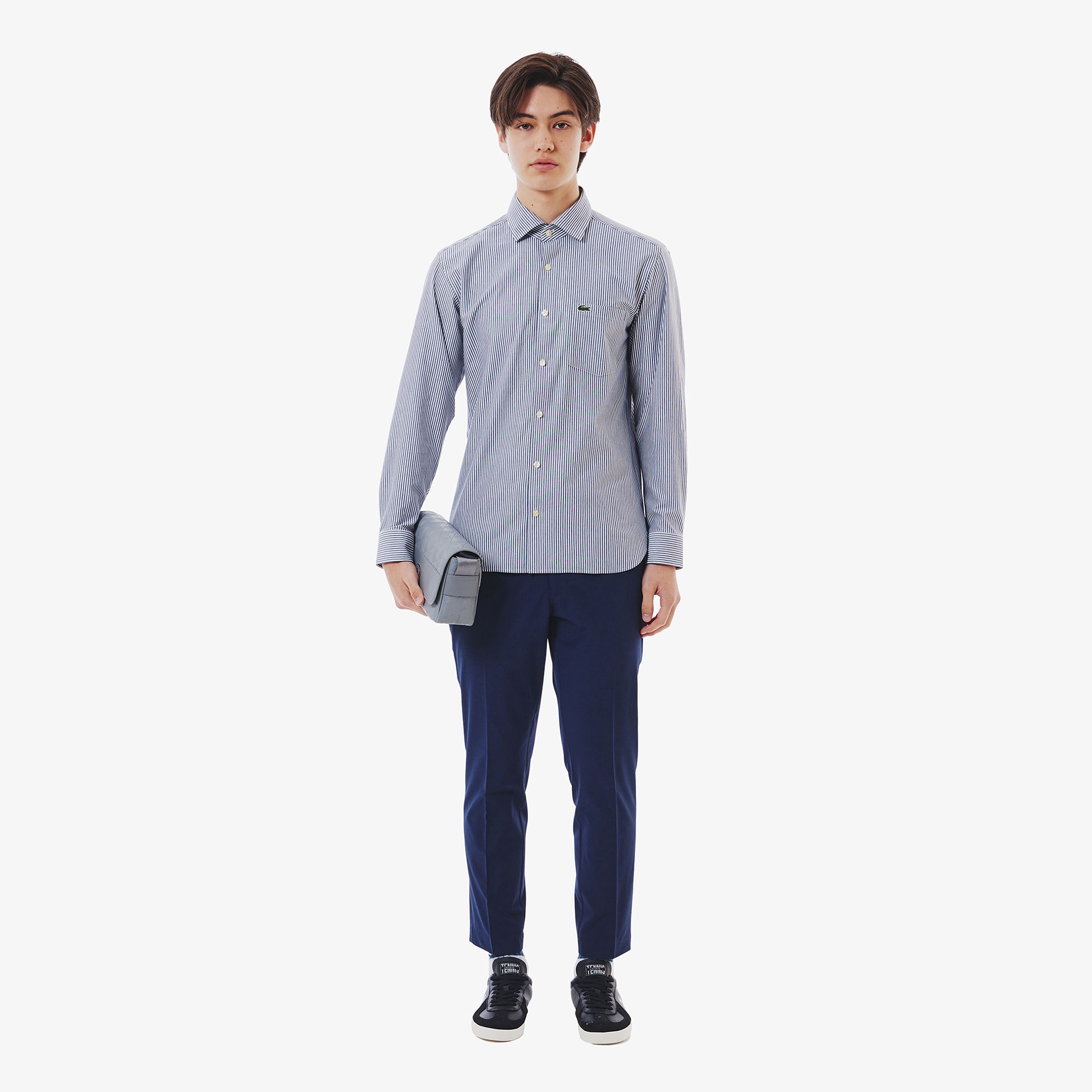 ストライプジャージシャツ