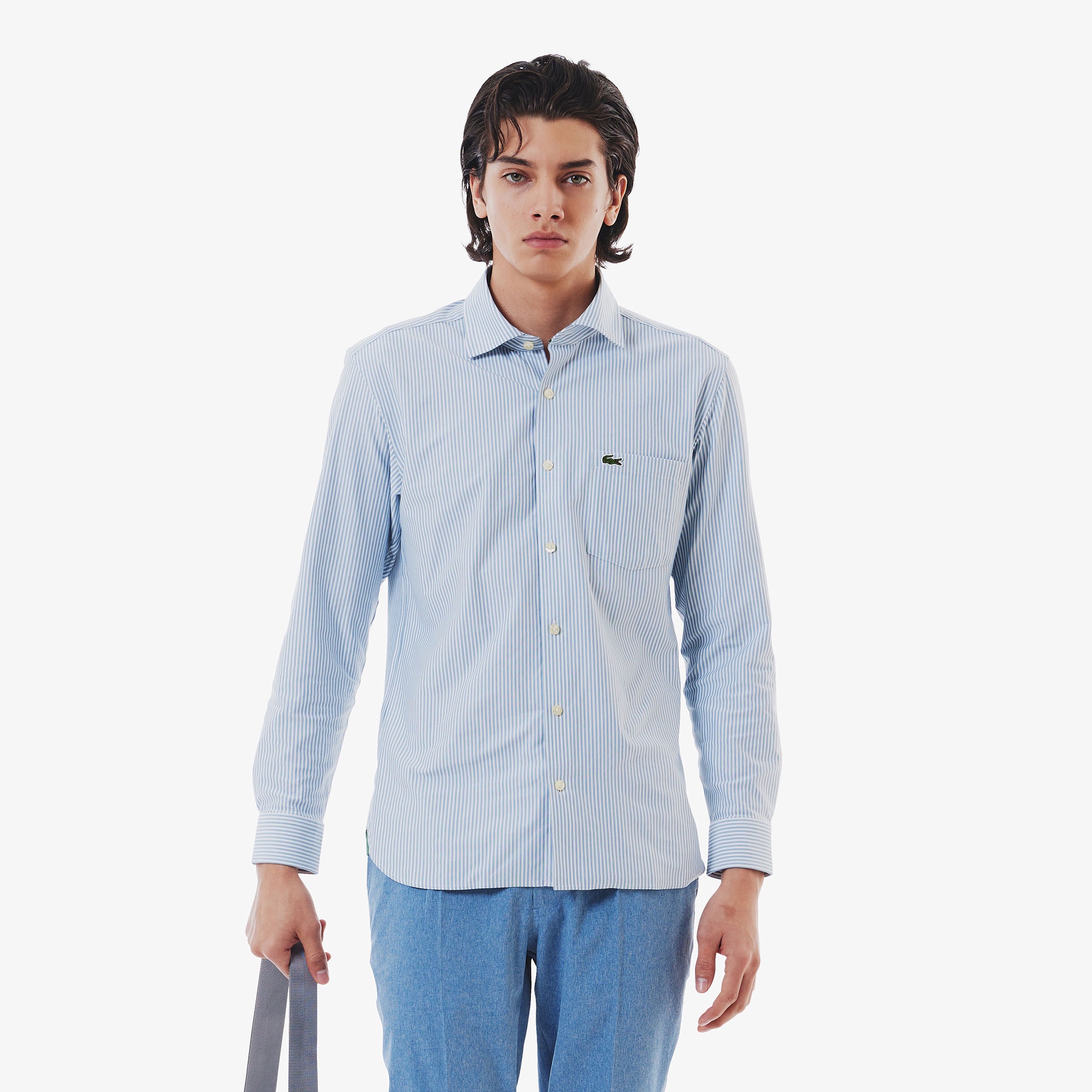 ストライプジャージシャツ