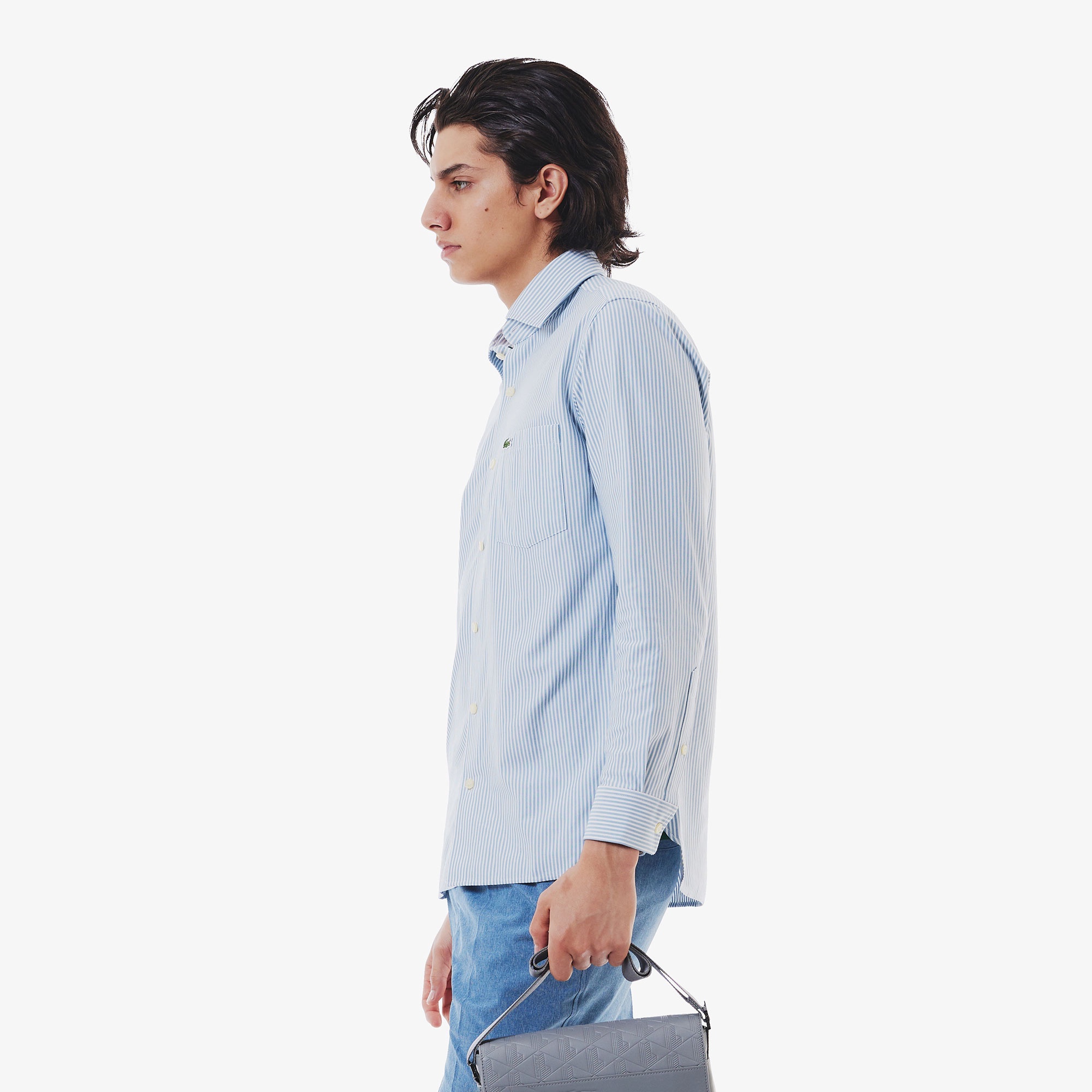 ストライプジャージシャツ