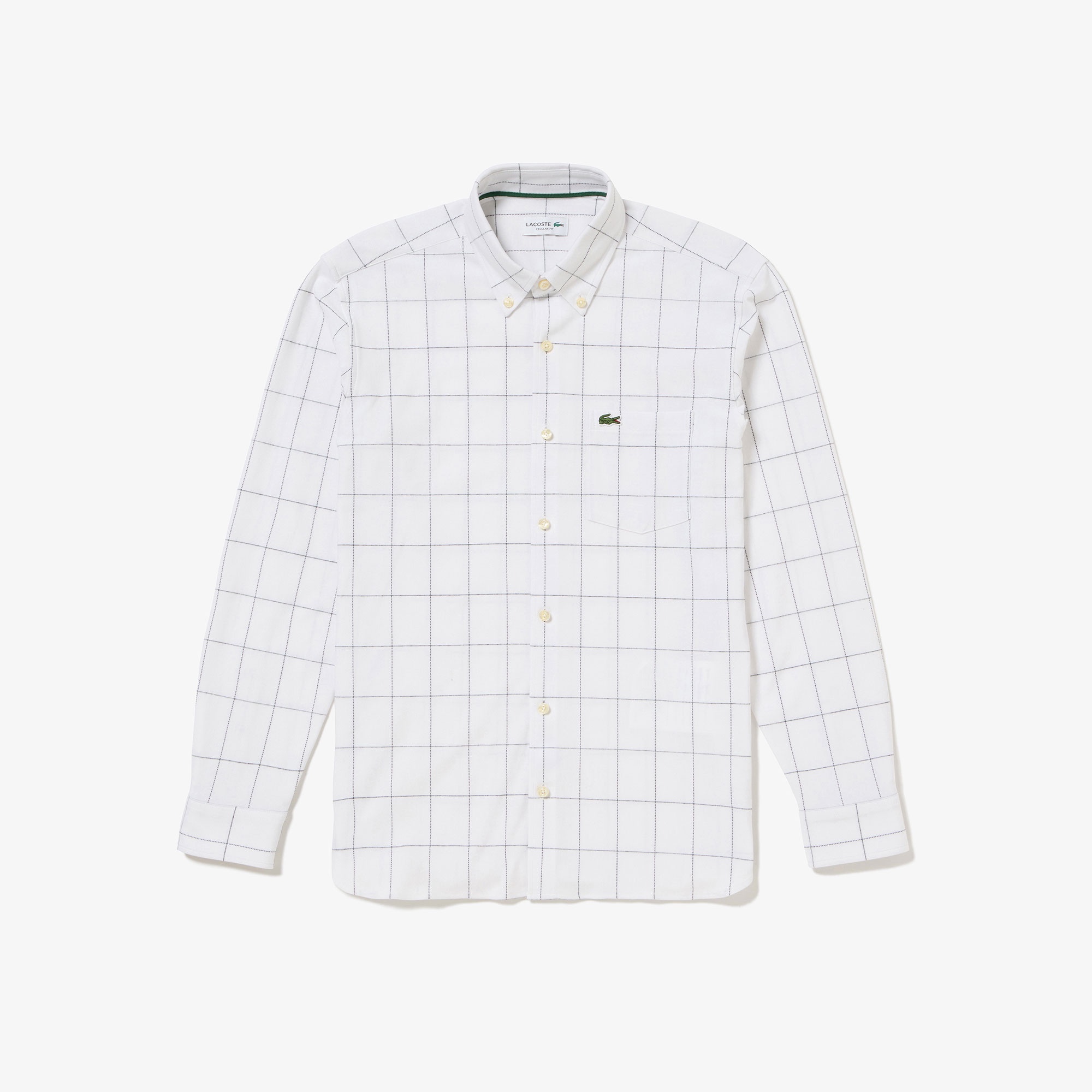 グラフチェックジャージボタンダウンシャツ