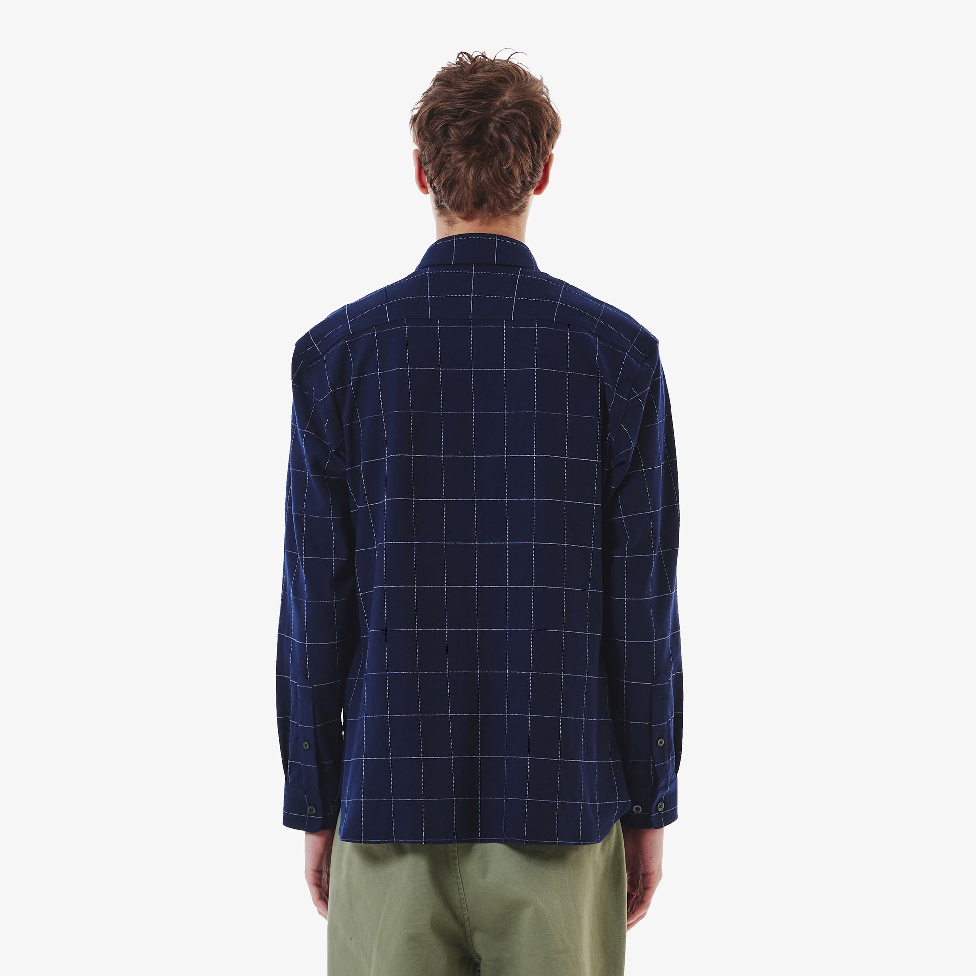 グラフチェックジャージボタンダウンシャツ