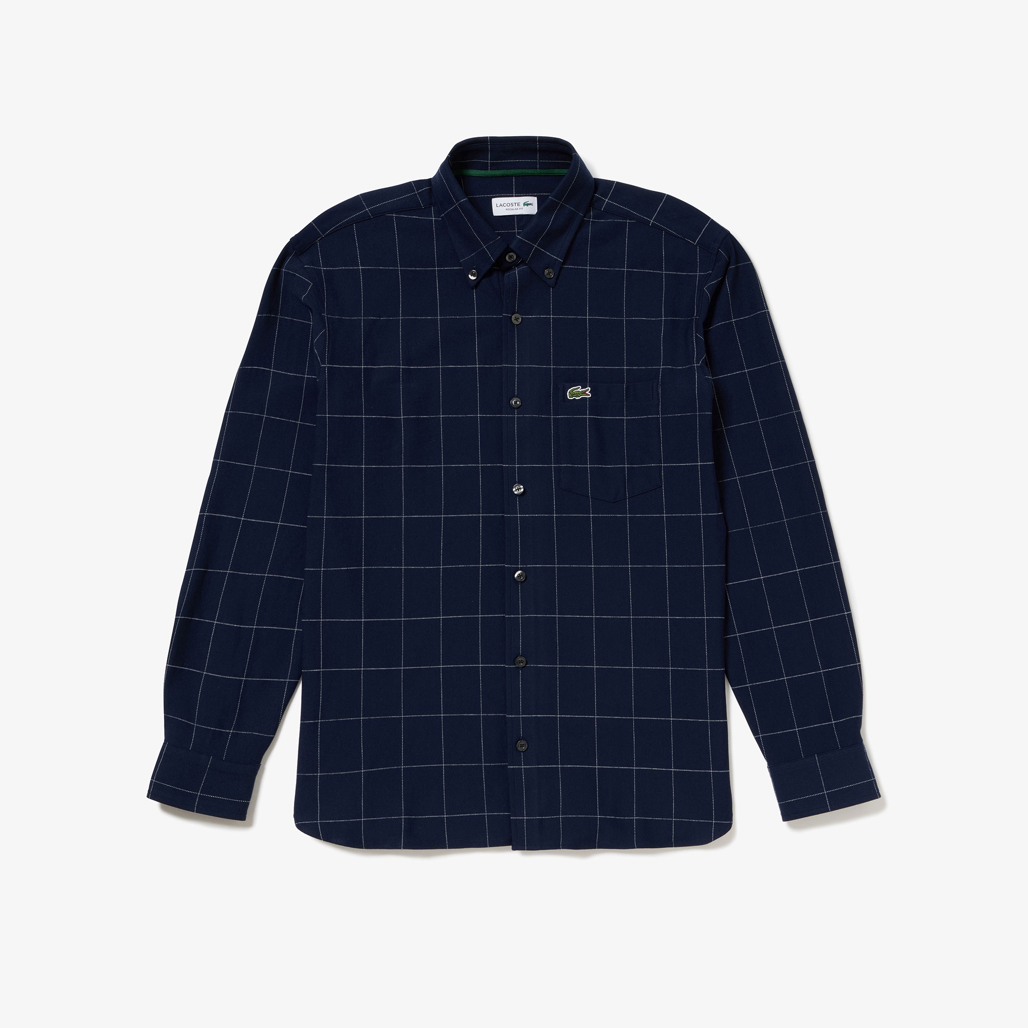 グラフチェックジャージボタンダウンシャツ