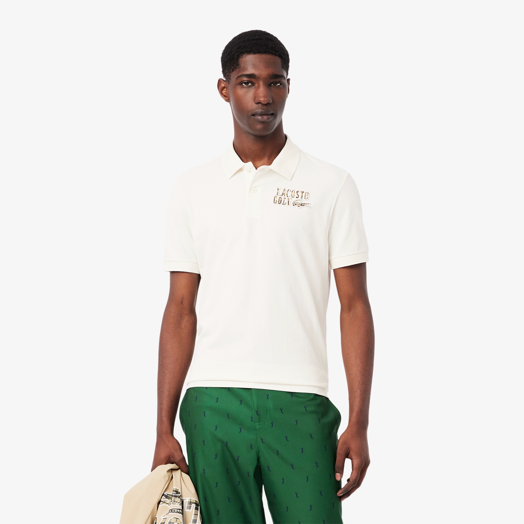 LACOSTE×PEANUTS 刺繍ワッペン ポロシャツ ホワイト XL LACOSTE×PEANUTS 刺繍ワッペン ポロシャツ ホワイト XL