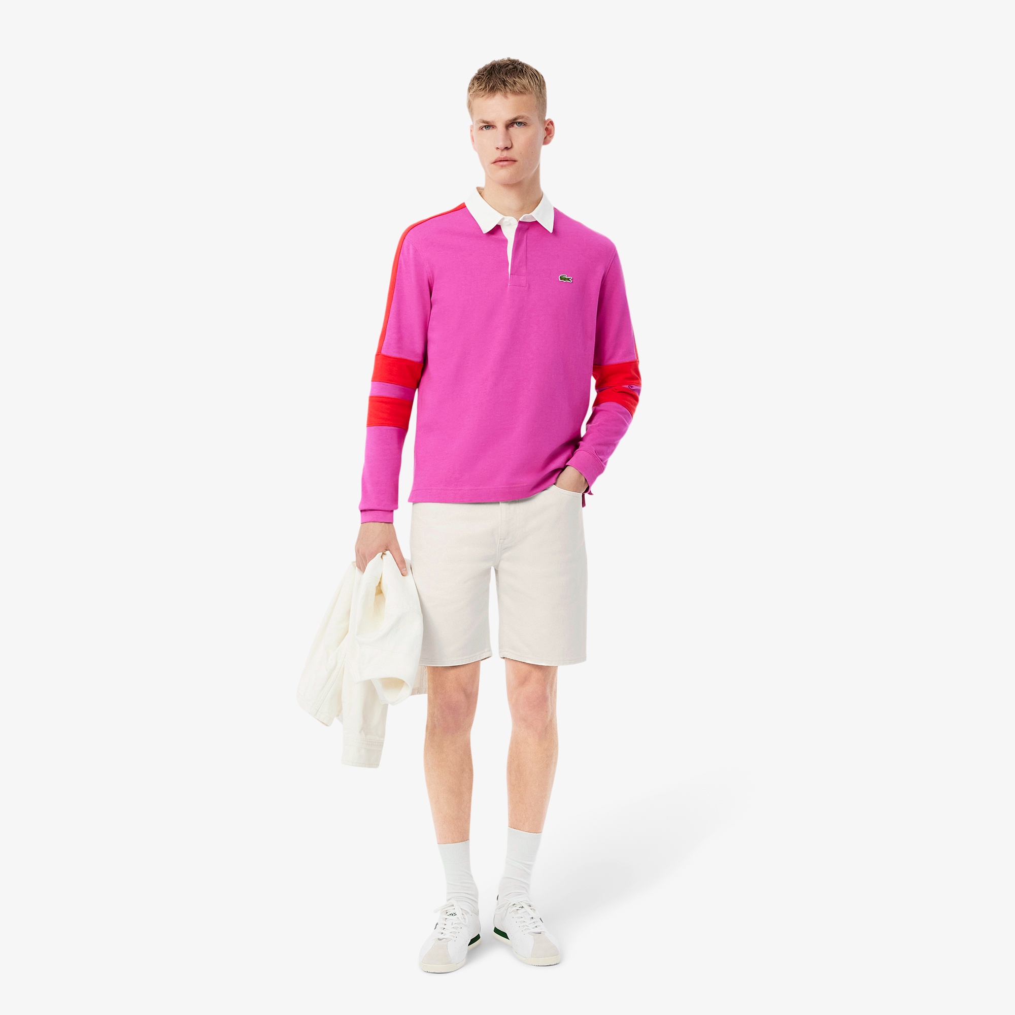 LACOSTE ポロシャツ オーガニックコットン ストレッチ鹿の子