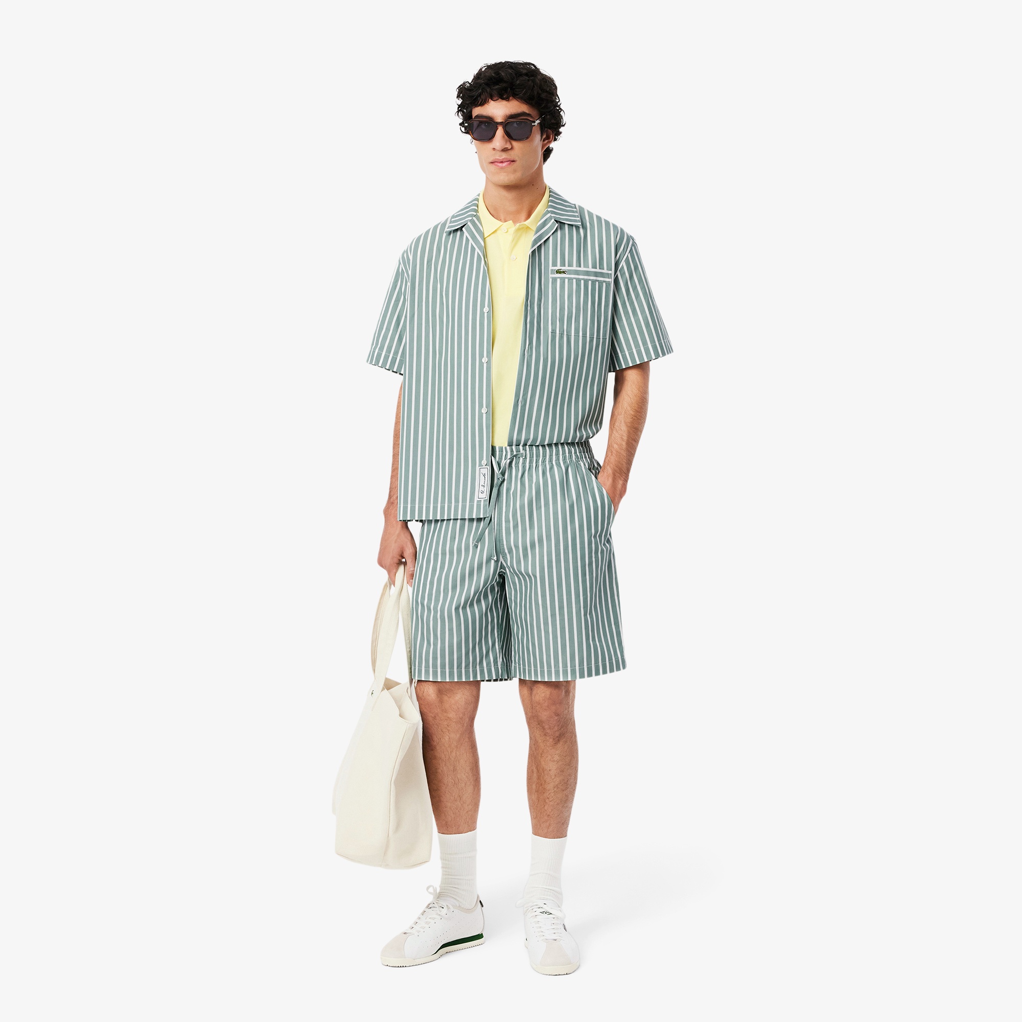 リヨセルブレンドストライプショーツ