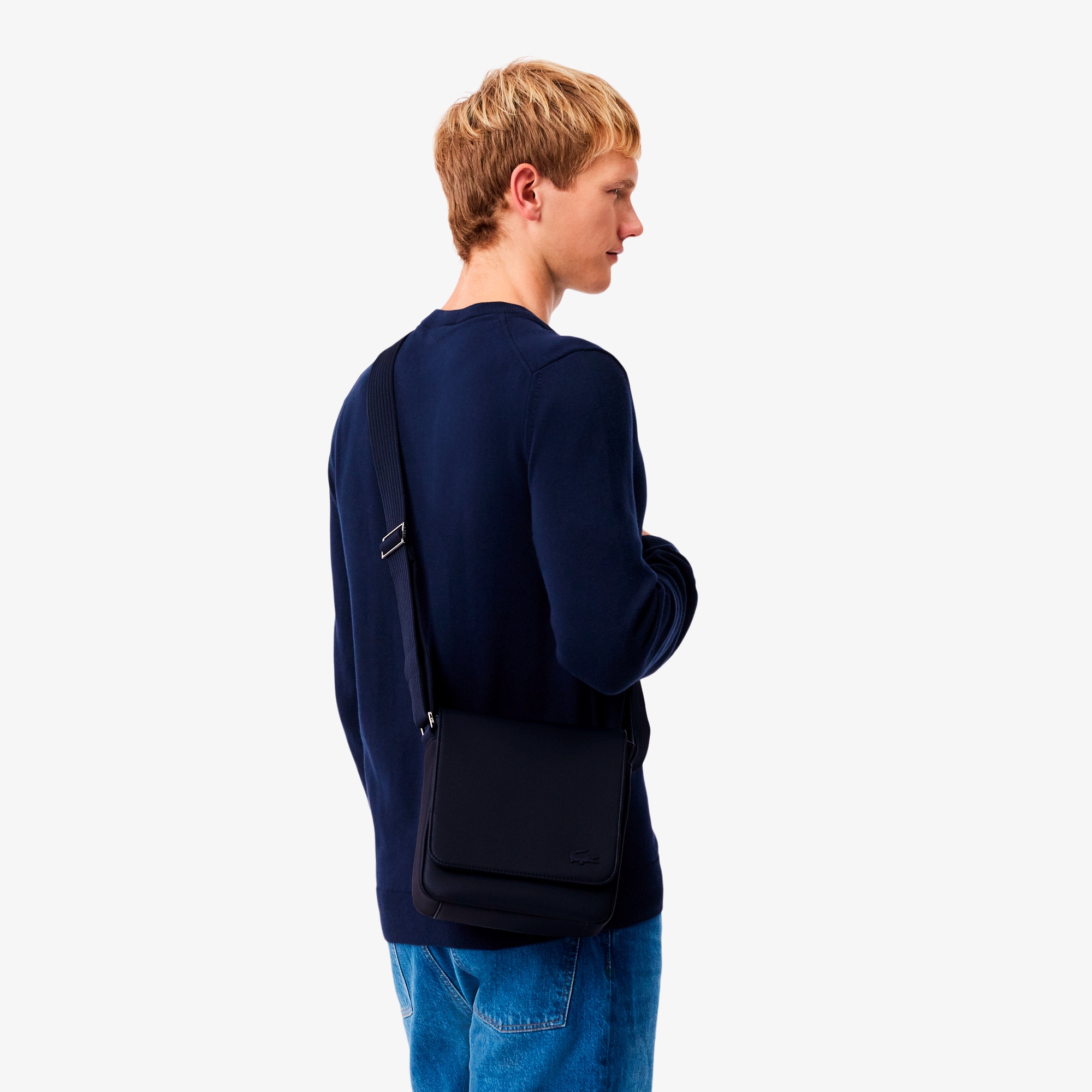 メンズクラシック スリムフラップサッチェルバッグ