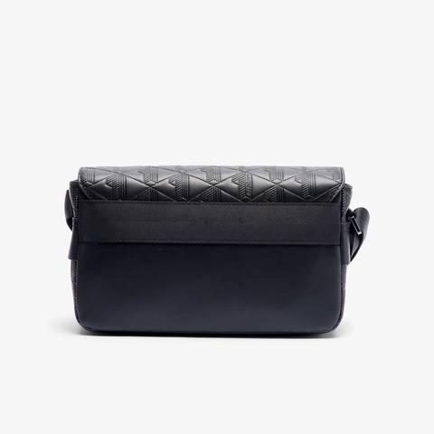 LACOSTE モノグラム レザーフラップクローズサッチェルバッグ モノグラム レザーフラップクローズサッチェルバッグ NU4838MR