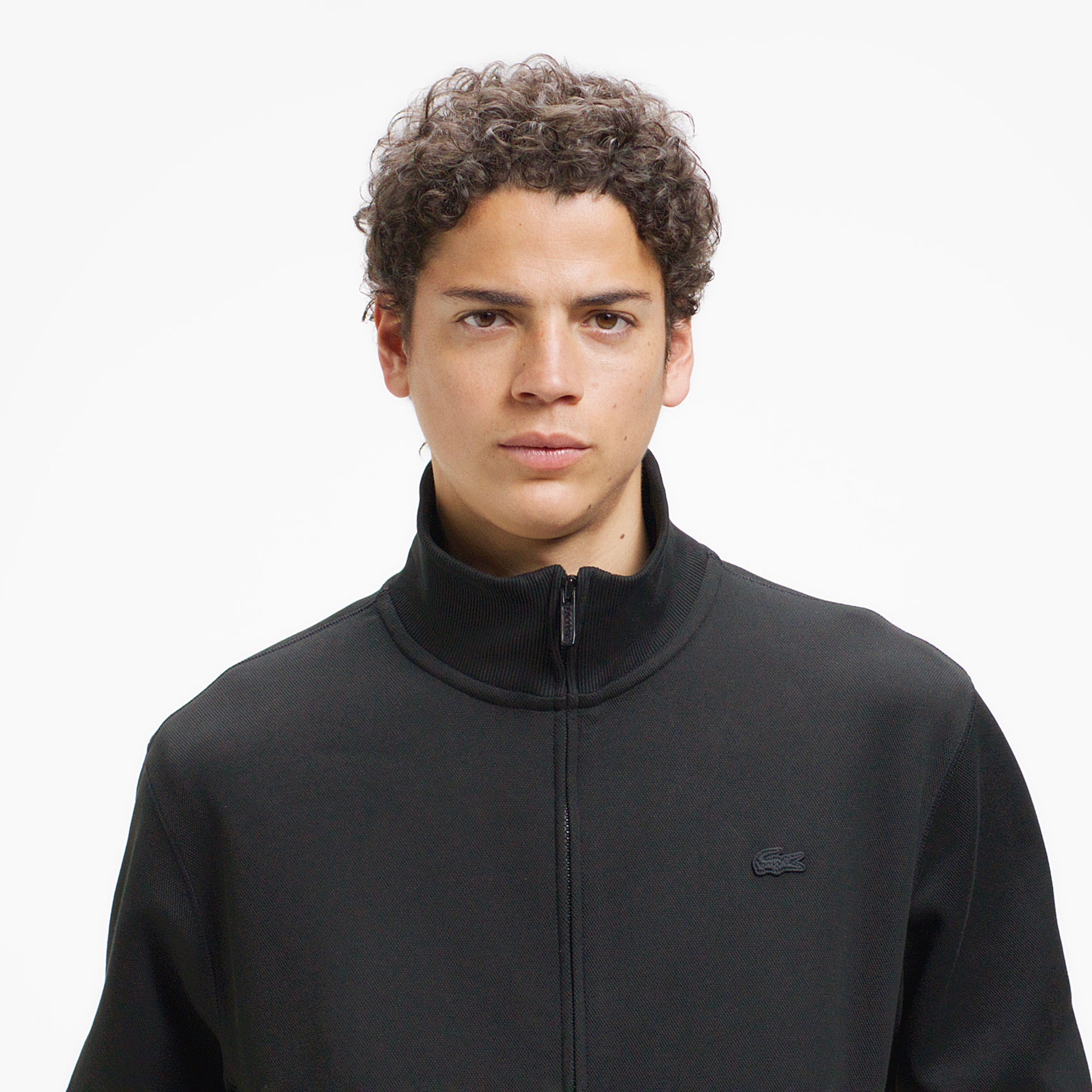 鹿の子ジップニット