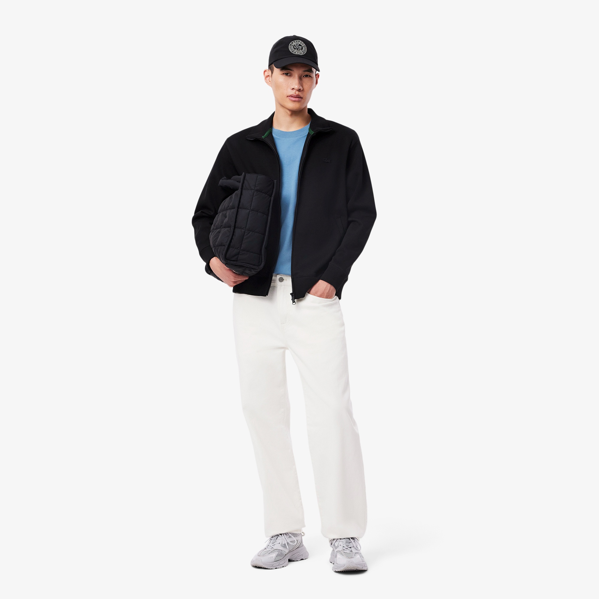 鹿の子ジップニット