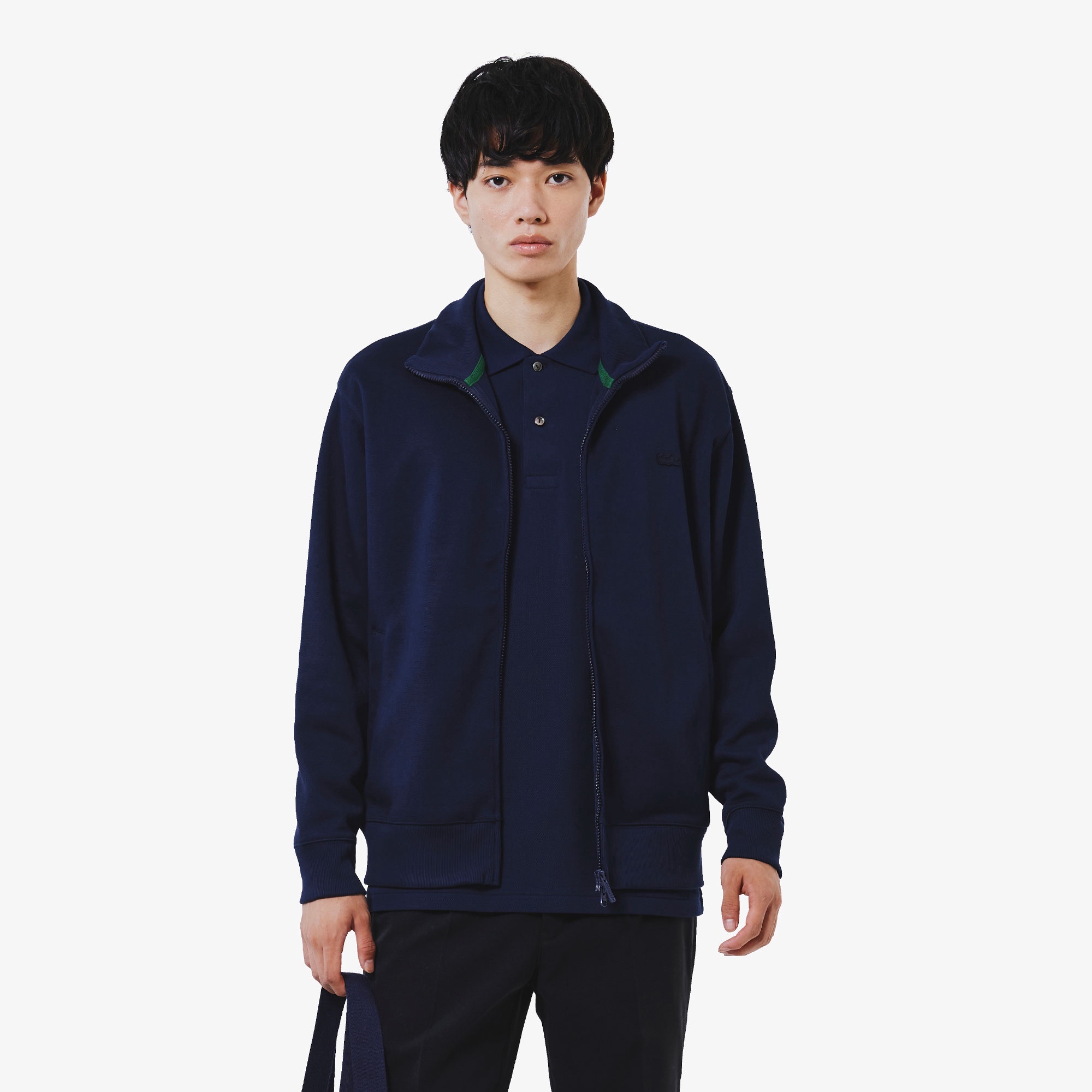 鹿の子ジップニット