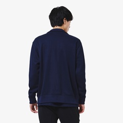 【試着のみ】LACOSTE ネイビー スウェット US M Unisex High-Neck Zip-Up Printed Sweatshirt - Sweaters